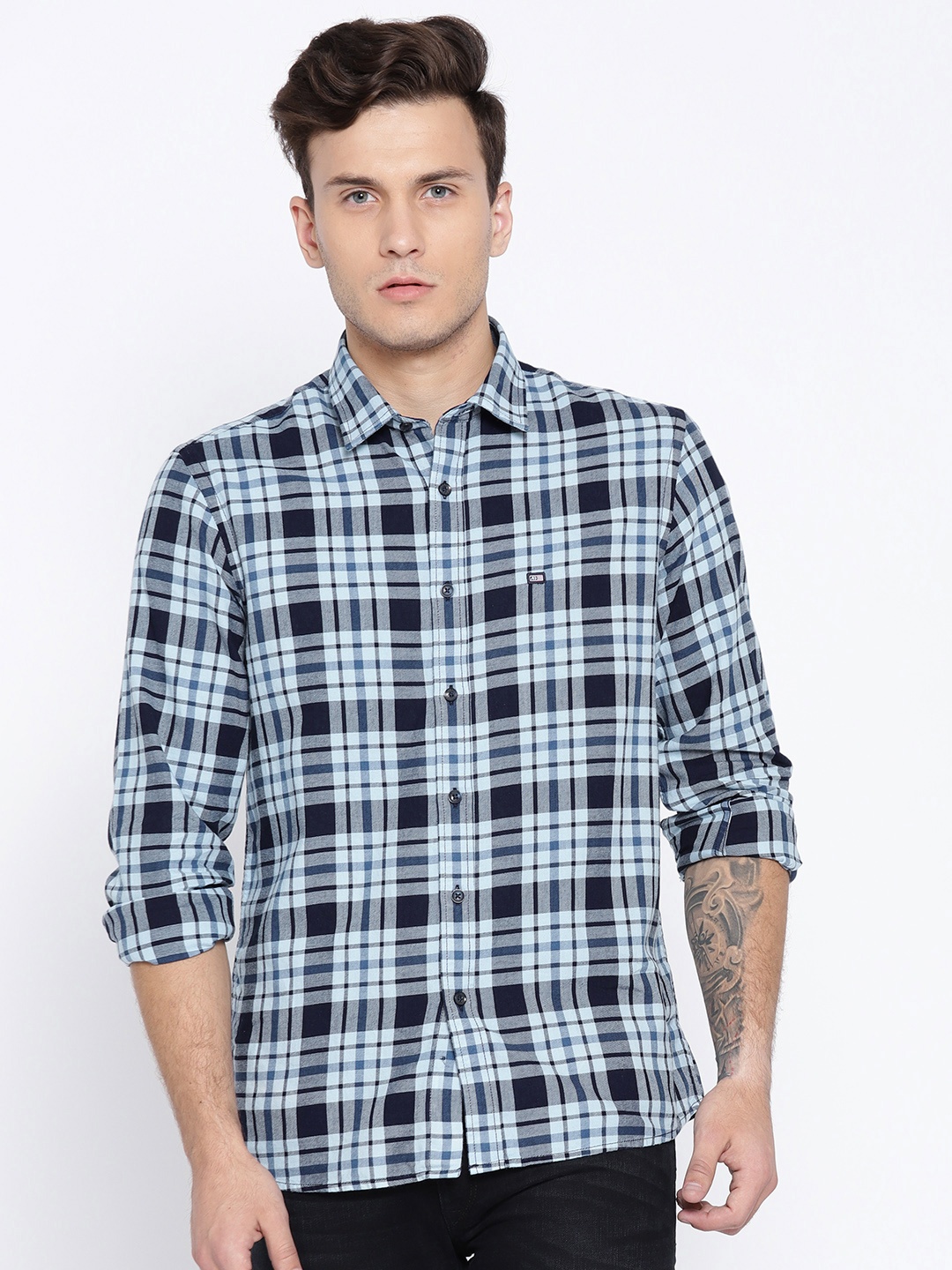 

Arrow Sport Men Blue Slim Fit Checked Casual Shirt