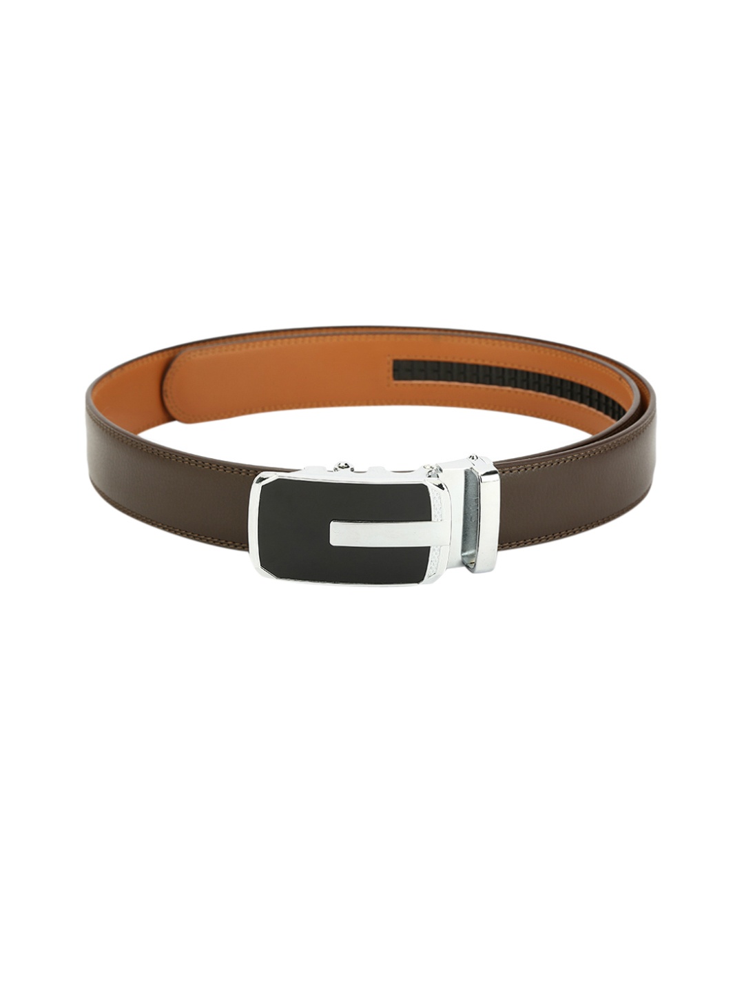 

Pacific Gold Men Brown Leather Solid Belt