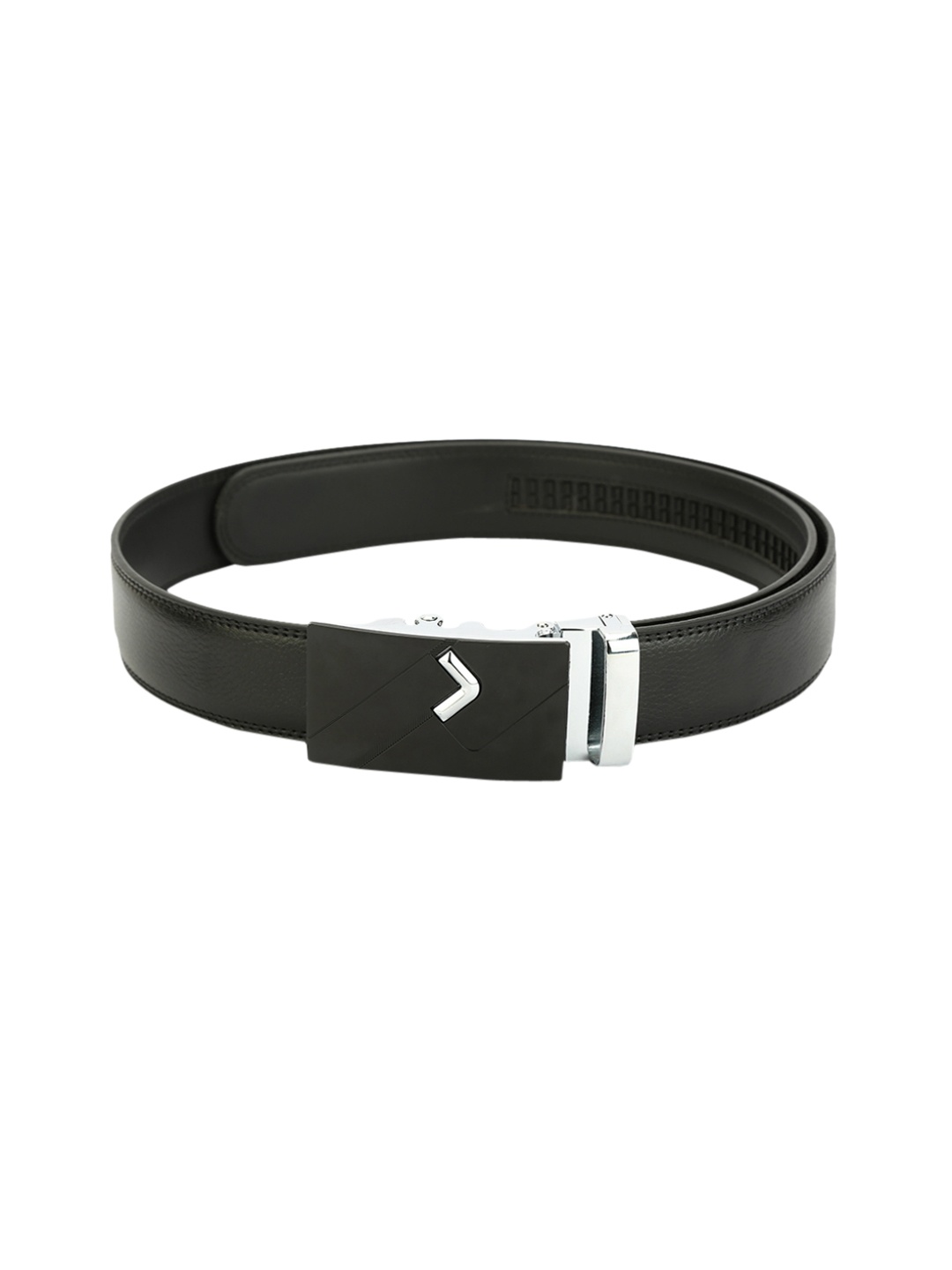 

Pacific Gold Men Black Solid Leather Belt