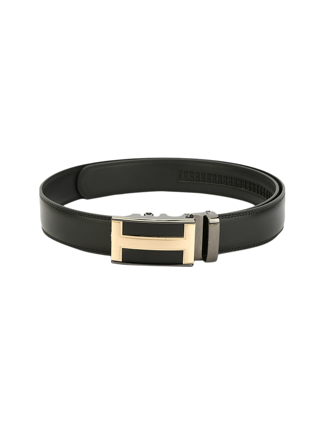 

Pacific Gold Men Black Solid Belt