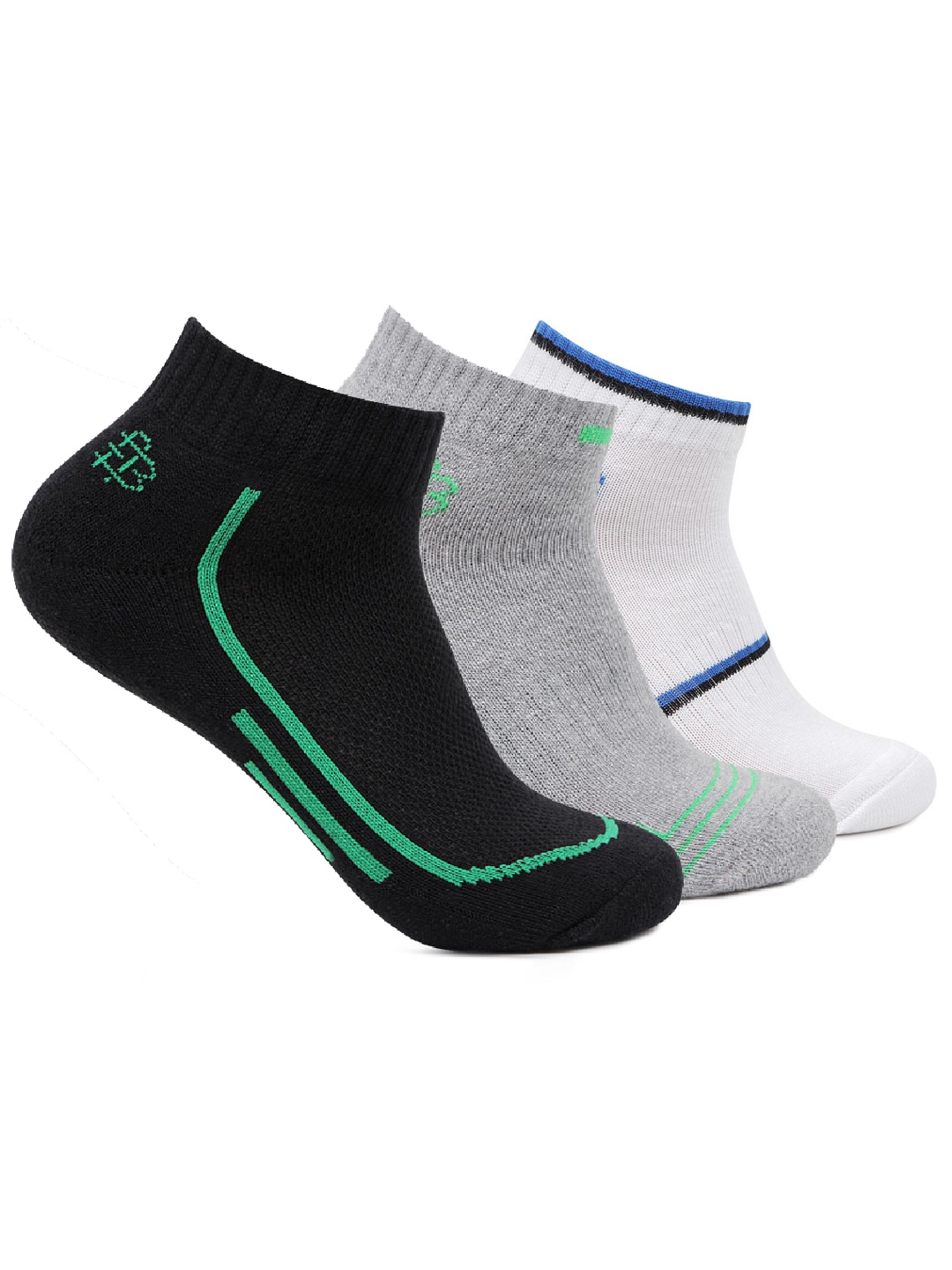 

Bonjour Men Set of 3 Ankle-Length Socks, Black