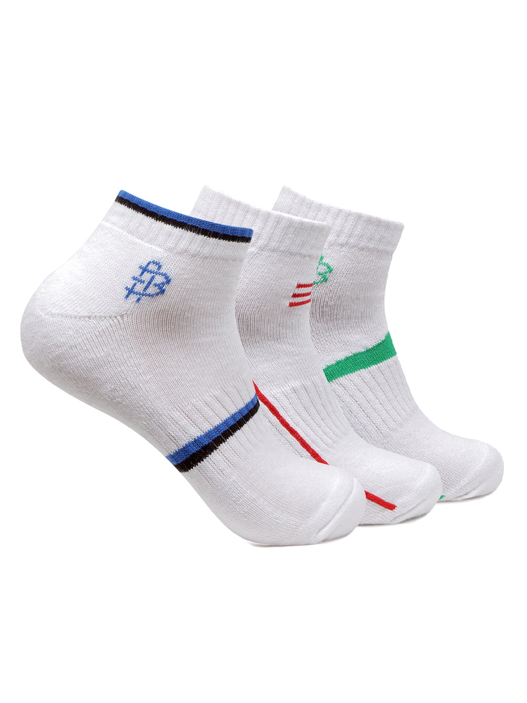 

Bonjour Men Pack of 3 White Ankle-Length Socks