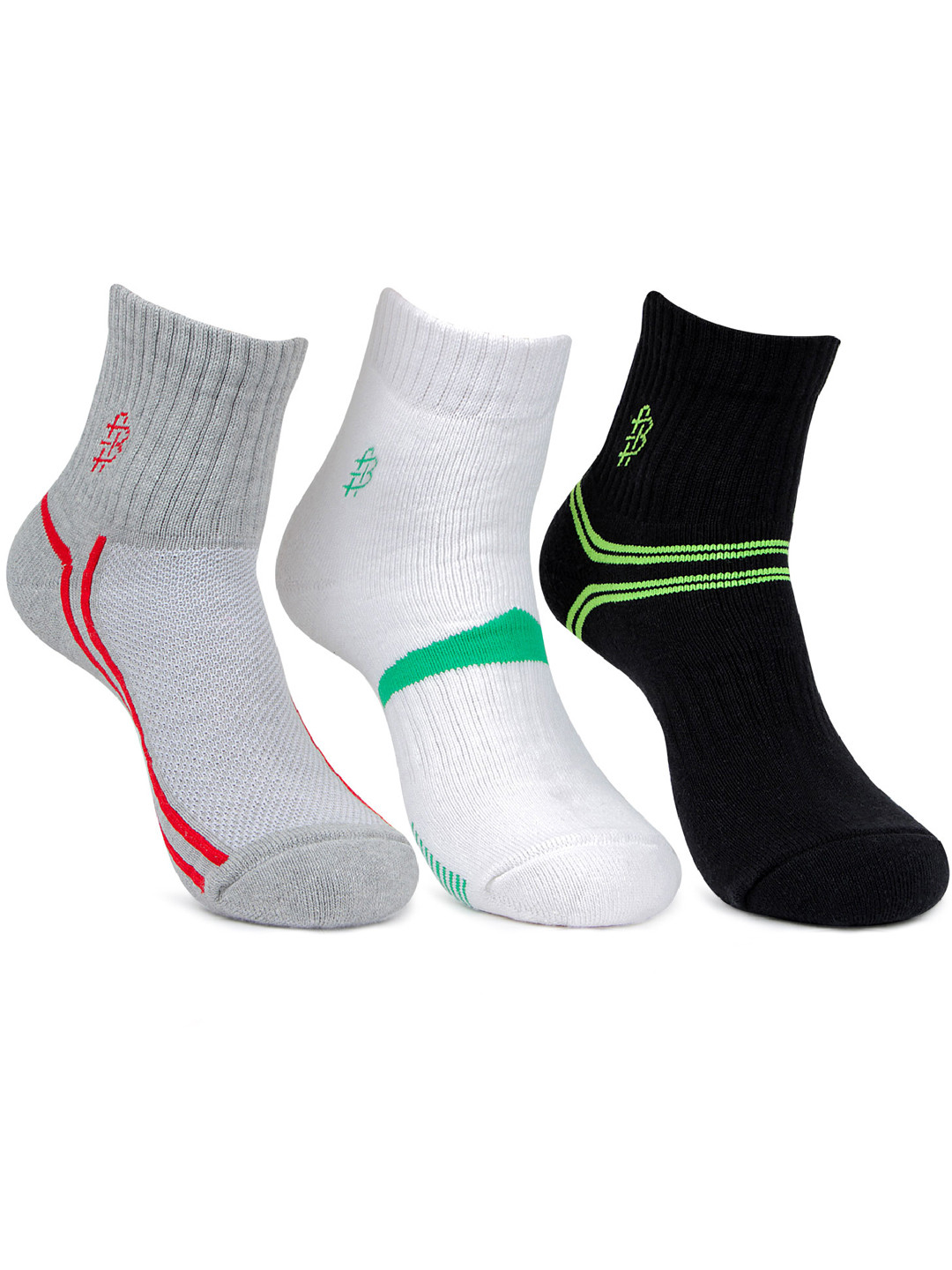 

Bonjour Men Set of 3 Ankle-Length Socks, White