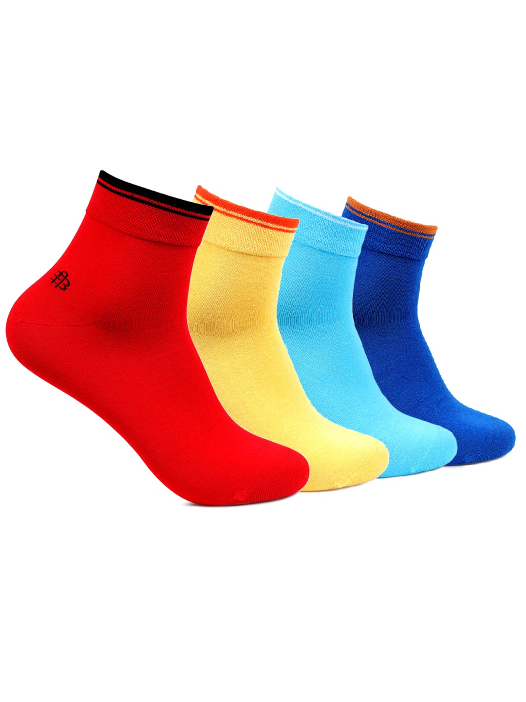 

Bonjour Men Pack of 4 Multicoloured Above Ankle-Length Striped Socks, Multi