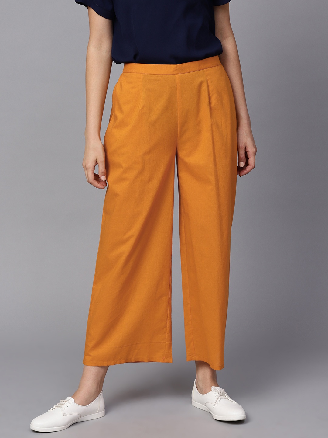 

GERUA Women Orange Straight Solid Palazzos