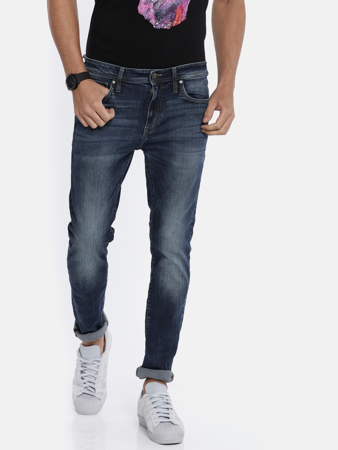 

Jack & Jones Men Blue Skinny Fit Low-Rise Clean Look Stretchable Jeans