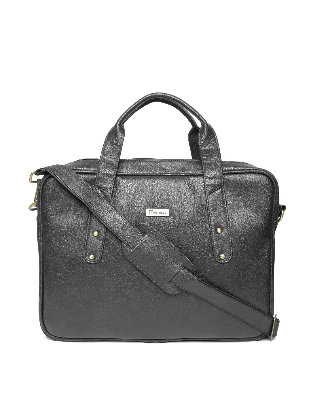 

Impulse Unisex Black Handcrafted Laptop Bag