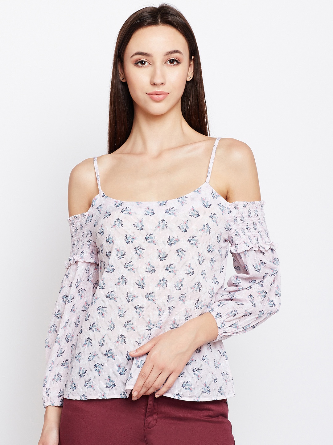 

Oxolloxo Women Pink Printed Pure Cotton Top