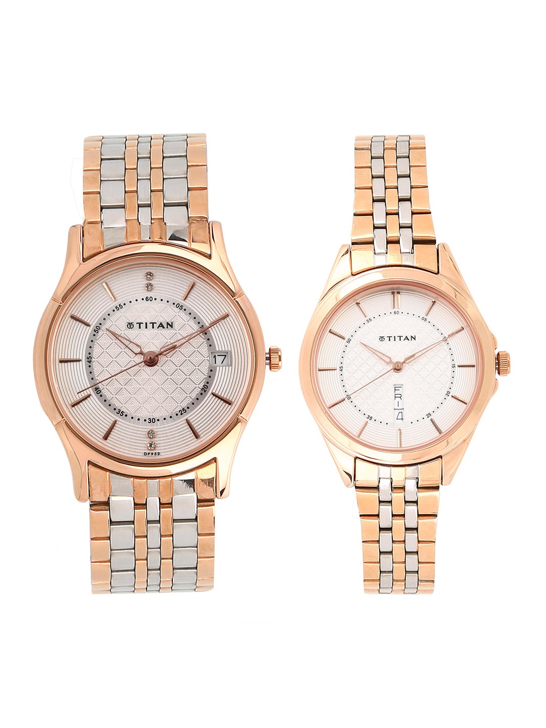 

Titan Men Silver-Toned & Off-White His & Her s Analogue Watch Gift Set NK16362565KM01