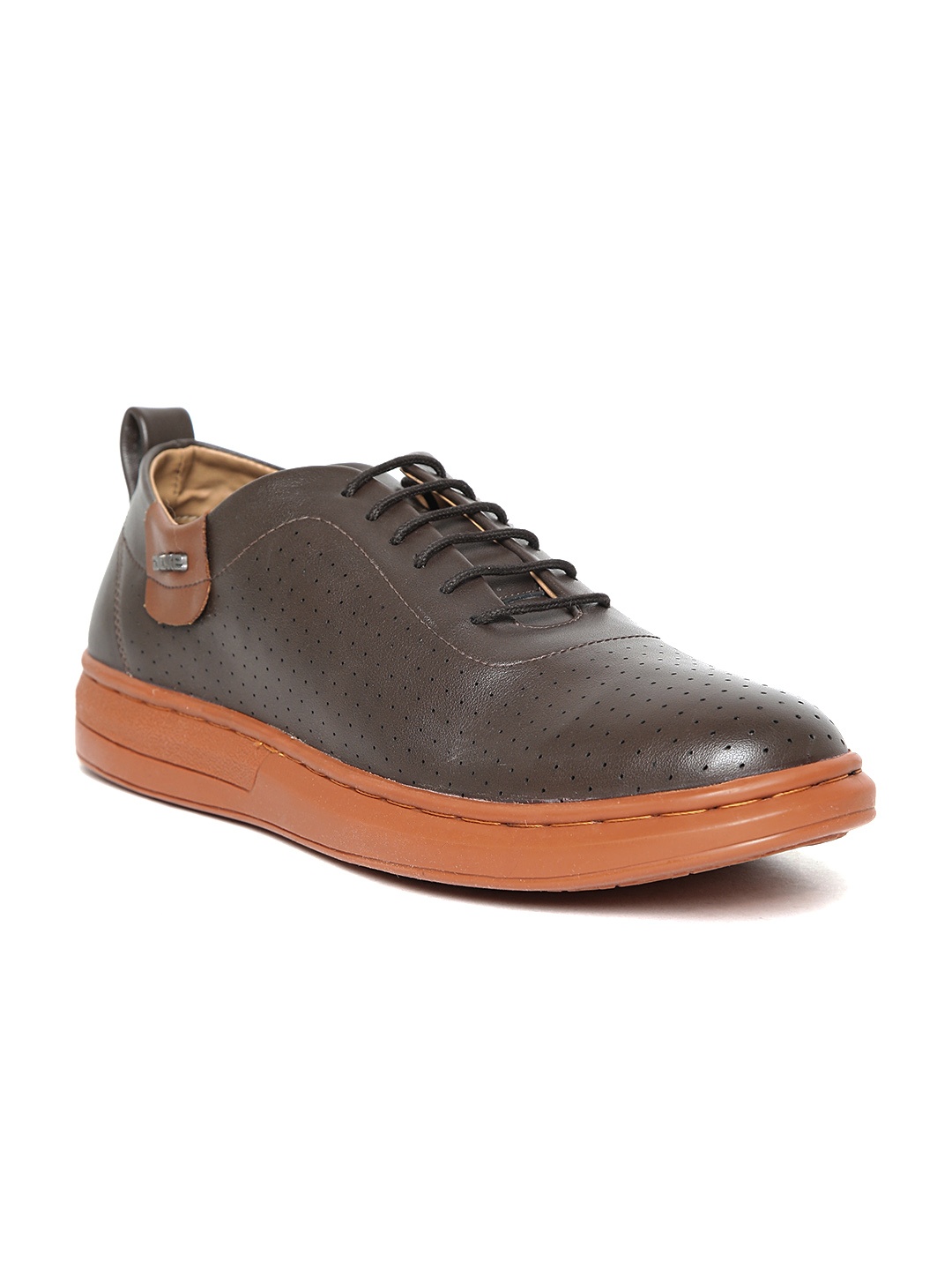 

Duke Men Coffee Brown Perforated Sneakers