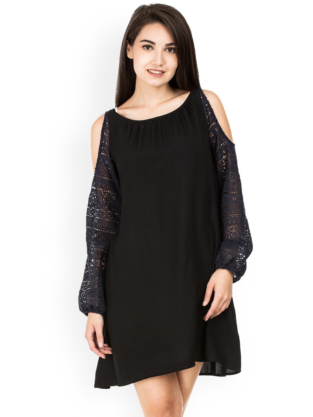 

IDK Women Black Solid A-Line Dress