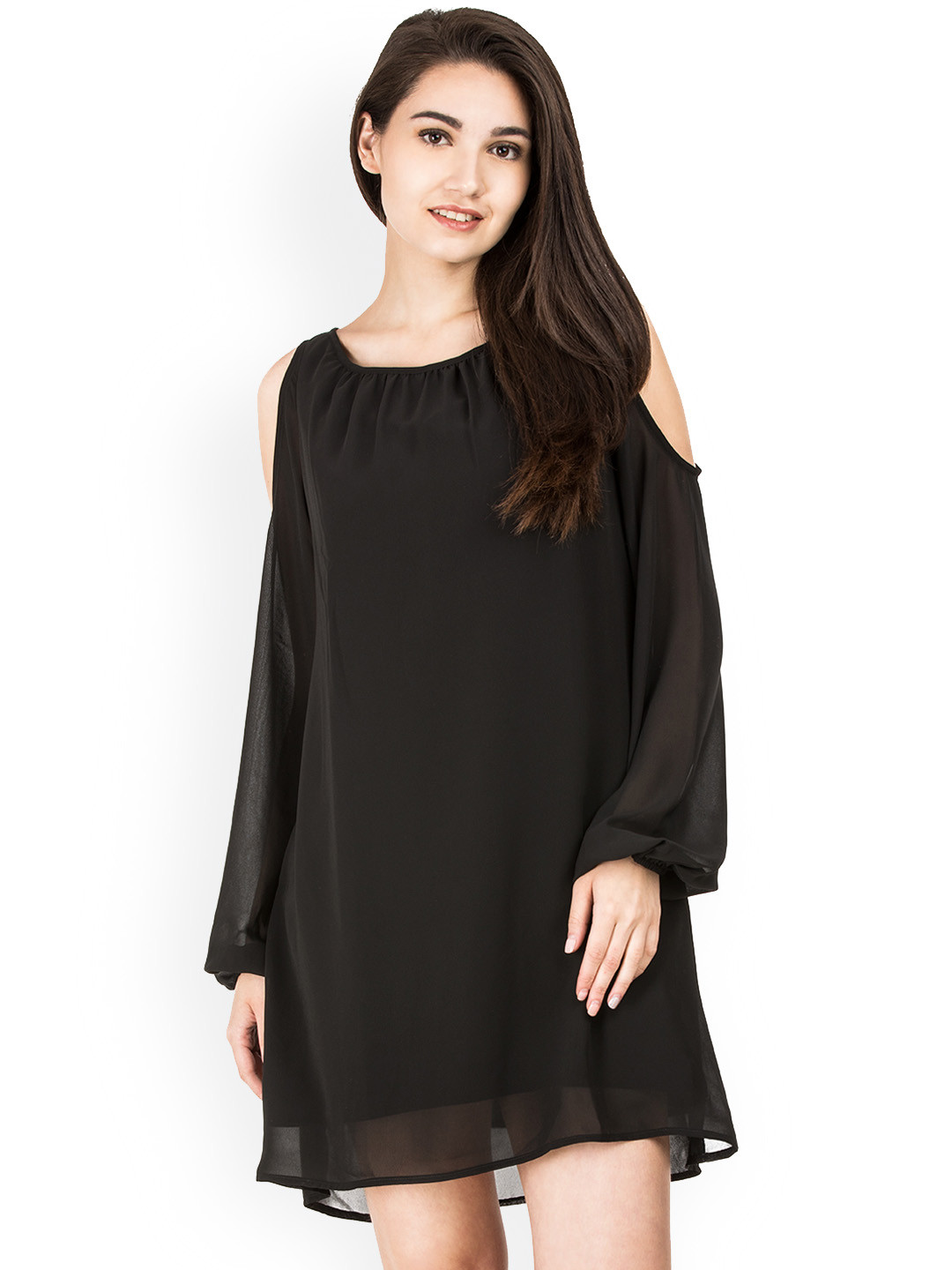 

IDK Women Black Solid A-Line Dress