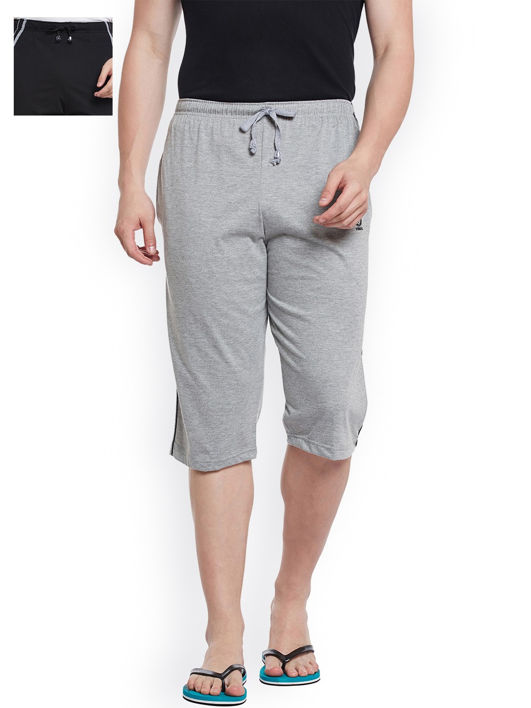 

MACK JONNEY Men Set of 2 Lounge Shorts C1M_C5B_02, Grey