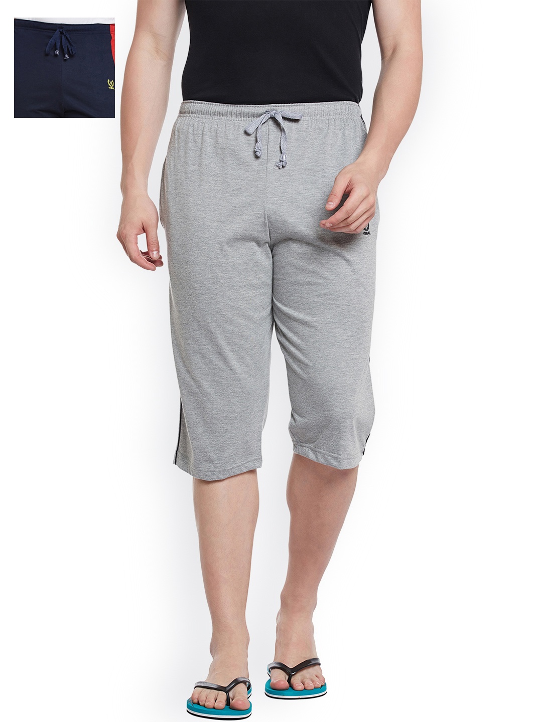 

VIMAL JONNEY Men Set of 2 Lounge Shorts C1M_C7N_02, Grey