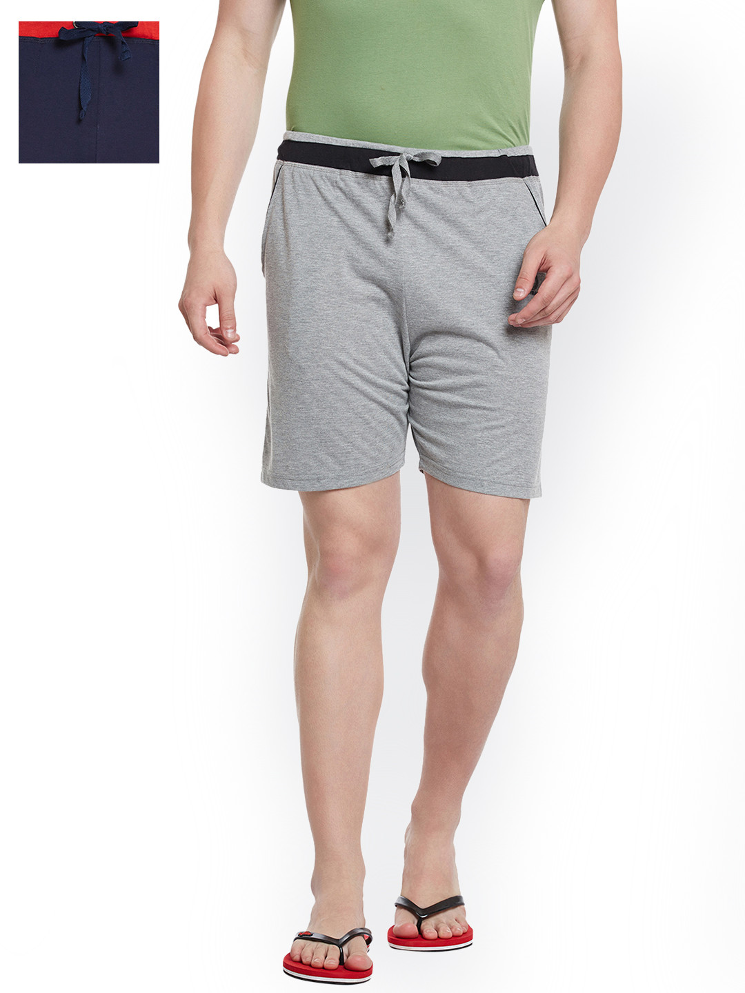 

VIMAL JONNEY Men Set of 2 Lounge Shorts N8M_N9NVY_02, Grey