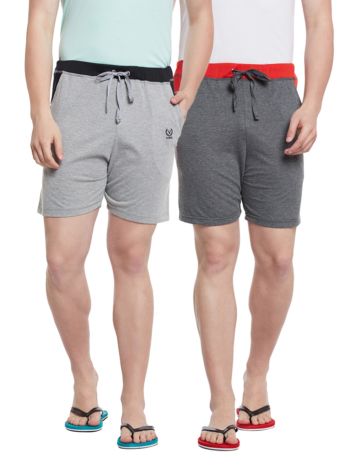 

VIMAL JONNEY Men Set of 2 Grey Lounge Shorts N9A_N9M_02