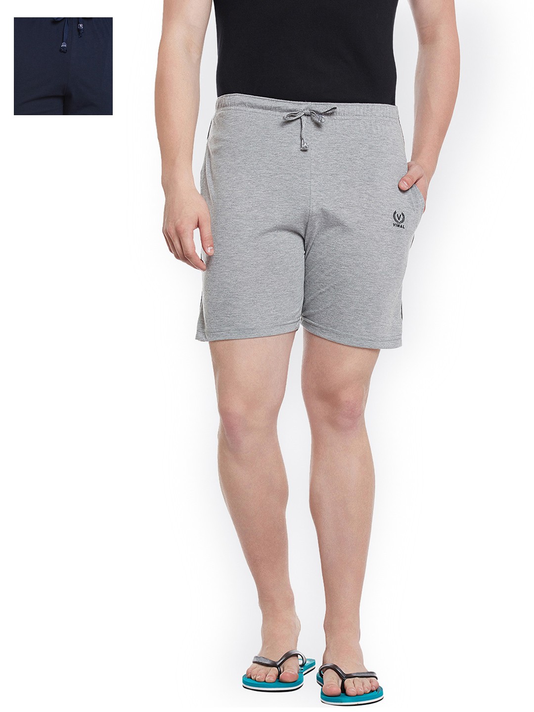 

VIMAL JONNEY Men Set of 2 Lounge Shorts N1M_N1NVY_02, Grey