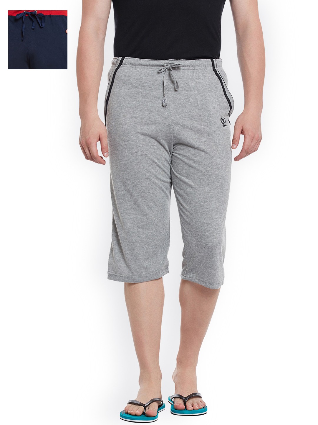 

MACK JONNEY Men Pack of 2 Lounge Shorts C5M_C9N_02, Grey melange