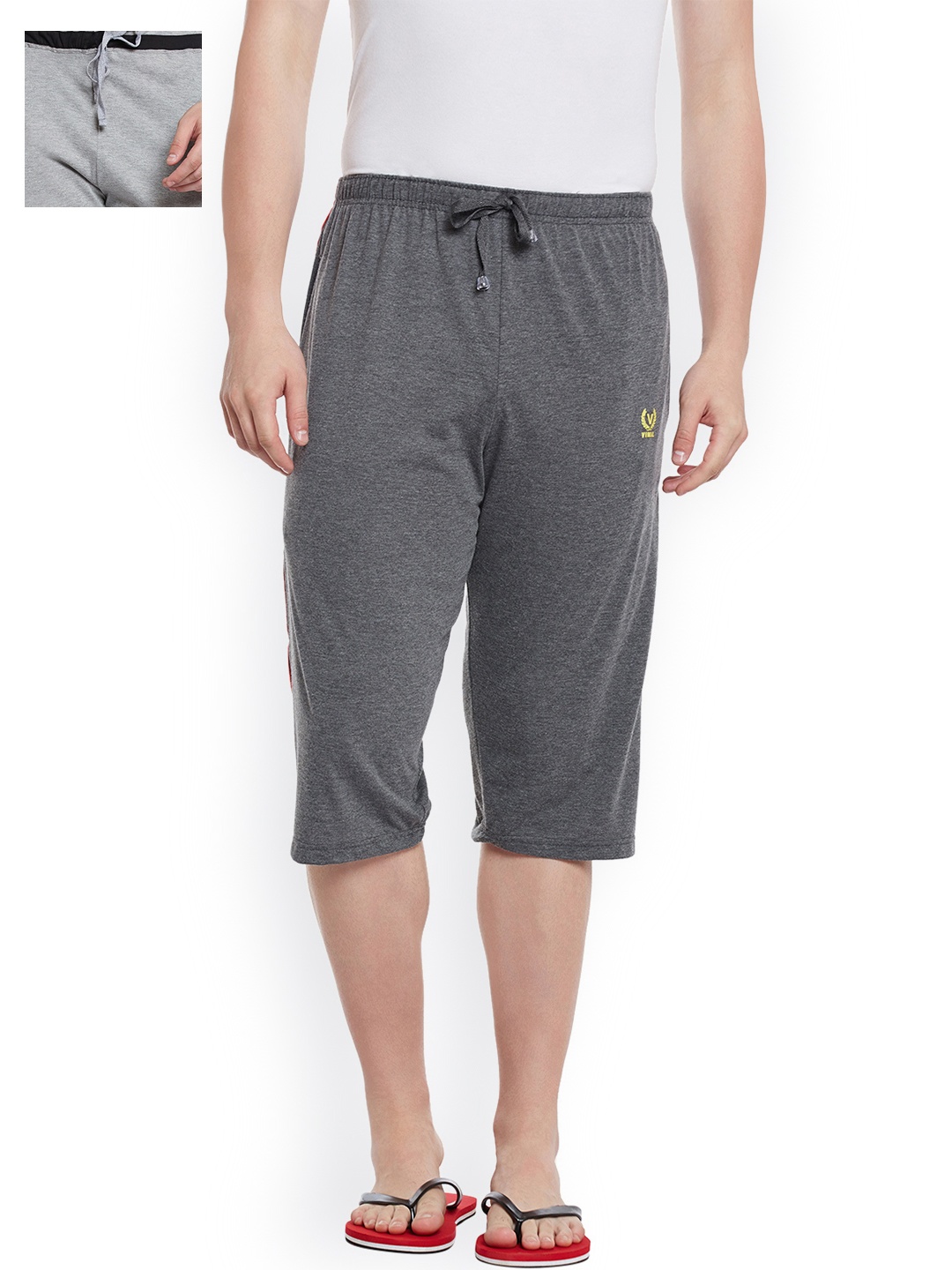 

VIMAL JONNEY Men Pack of 2 Lounge Shorts C2A_C8M_02, Grey