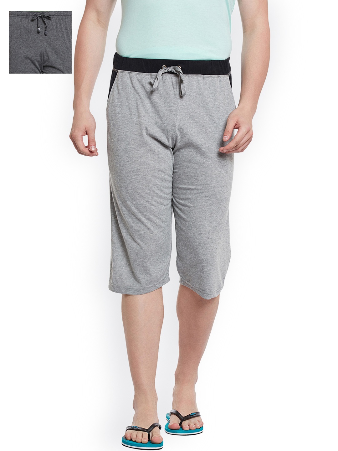 

MACK JONNEY Men Pack of 2 Lounge Shorts C1A_C9M_02, Grey
