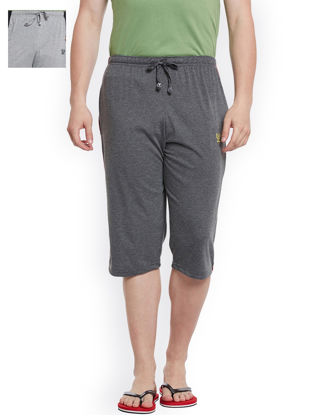 

MACK JONNEY Men Pack of 2 Lounge Shorts C1A_C7M_02, Grey