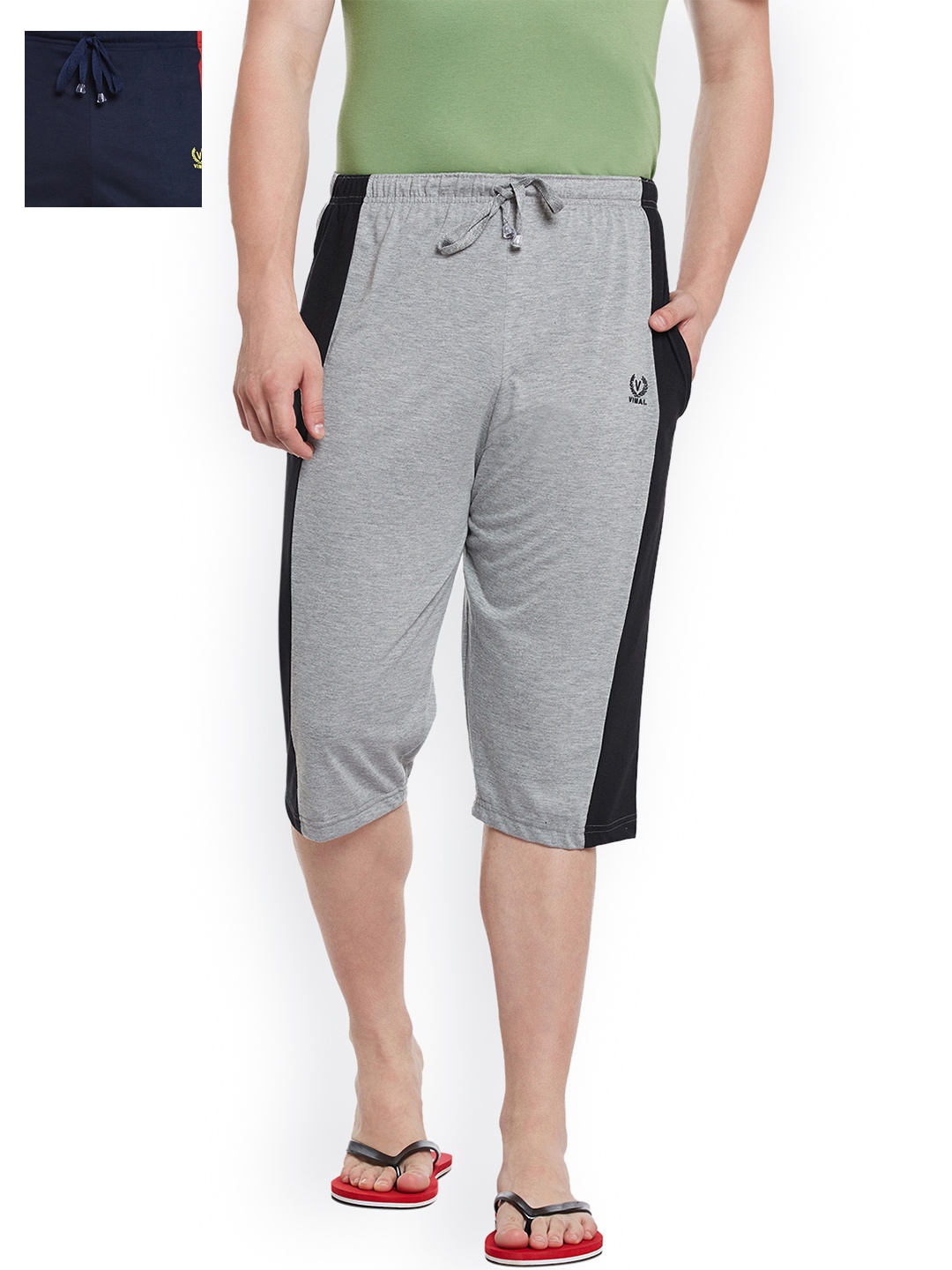 

MACK JONNEY Men Pack of 2 Lounge Shorts C7M_C7N_02, Grey melange