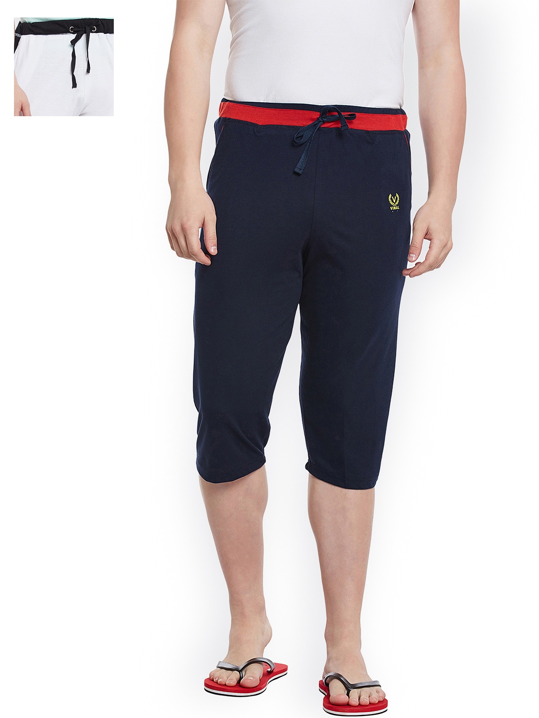 

VIMAL JONNEY Men Pack of 2 Lounge Shorts C8N_C9W_02, Navy blue