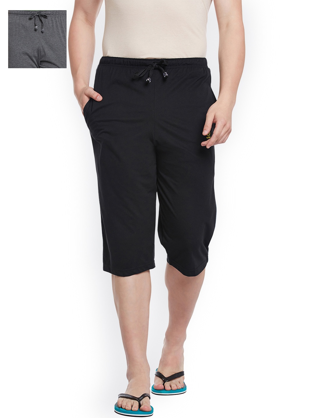 

VIMAL JONNEY Men Pack of 2 Lounge Shorts C1A_C1B_02, Charcoal