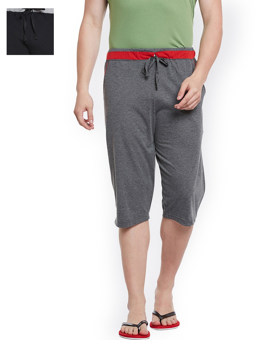 

MACK JONNEY Men Pack of 2 Lounge Shorts C8A_C9B_02, Grey