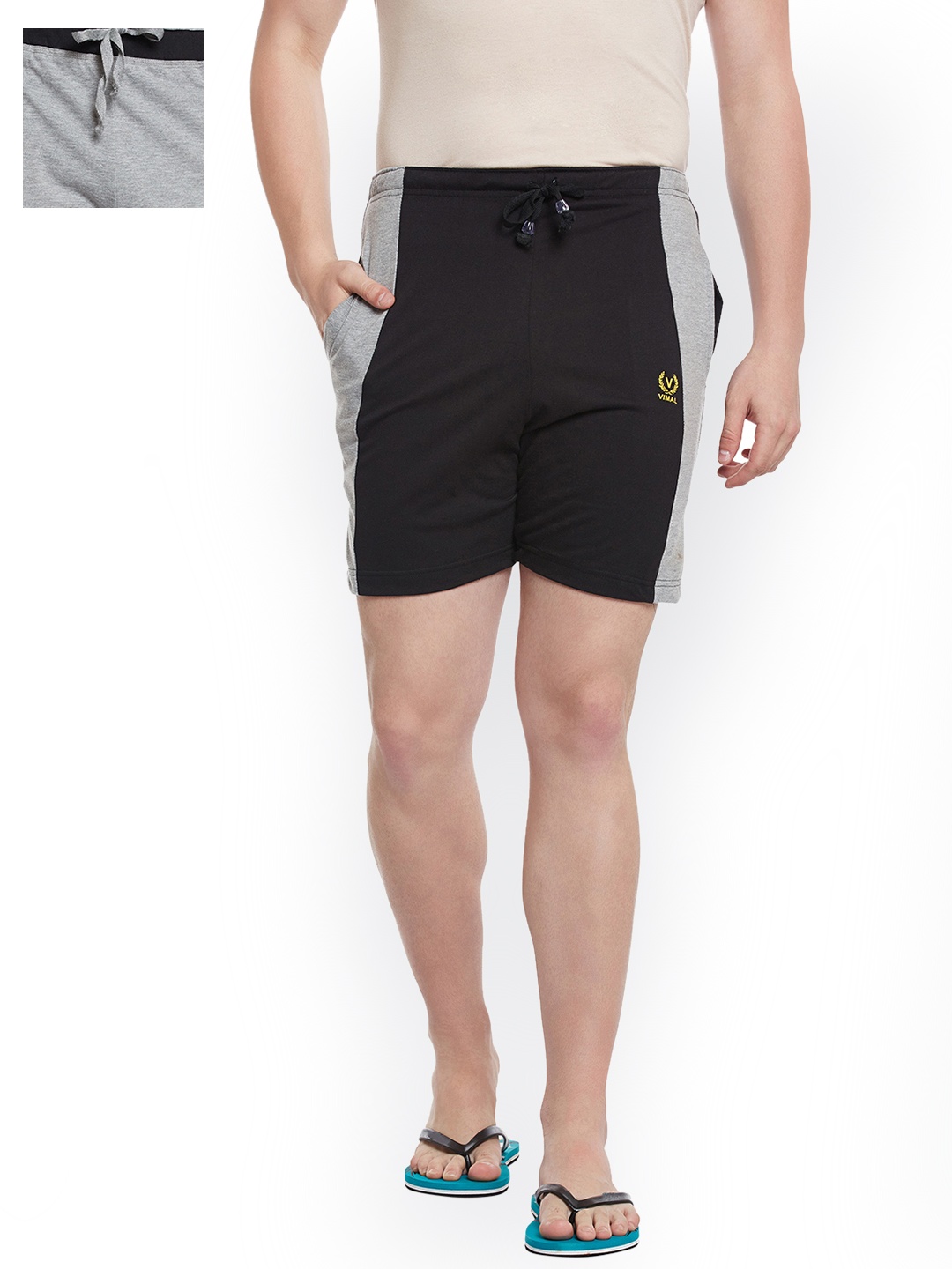 

VIMAL JONNEY Men Set of 2 Lounge Shorts N7B_N8M_02, Black