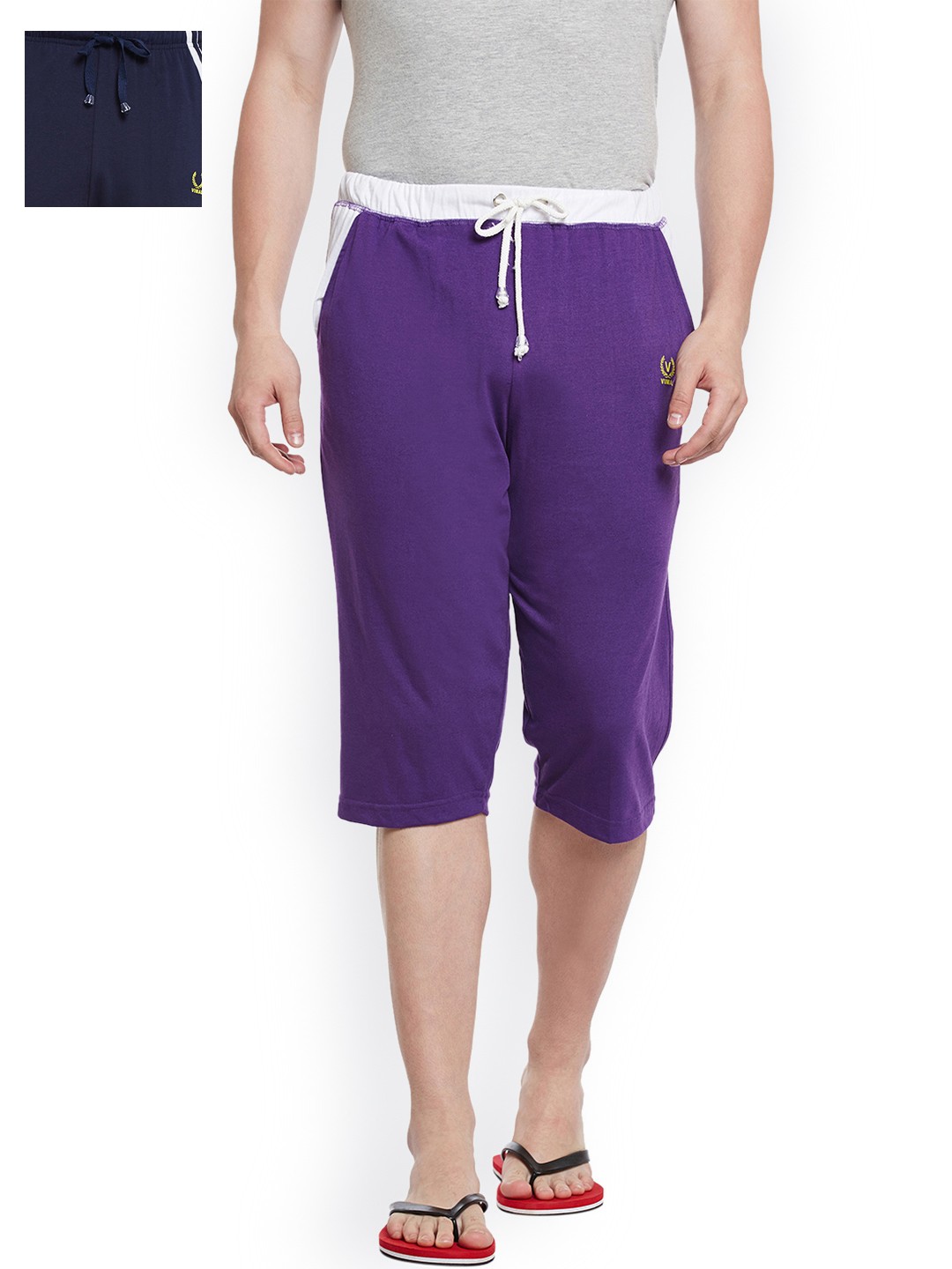 

VIMAL JONNEY Men Pack of 2 Lounge Shorts C5N_C9PU_02, Navy blue