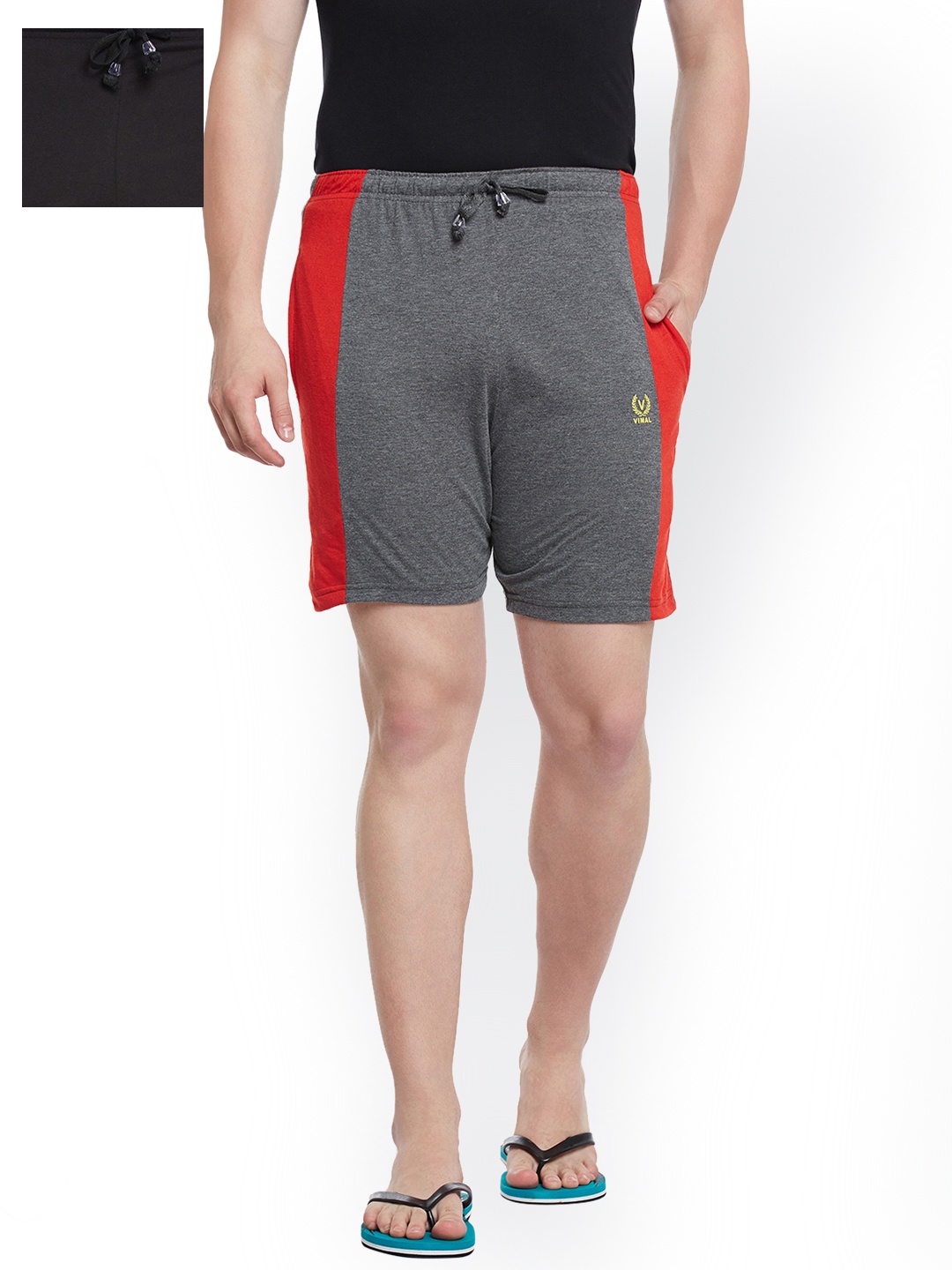 

VIMAL JONNEY Men Set of 2 Lounge Shorts N7A_N7B_02, Grey