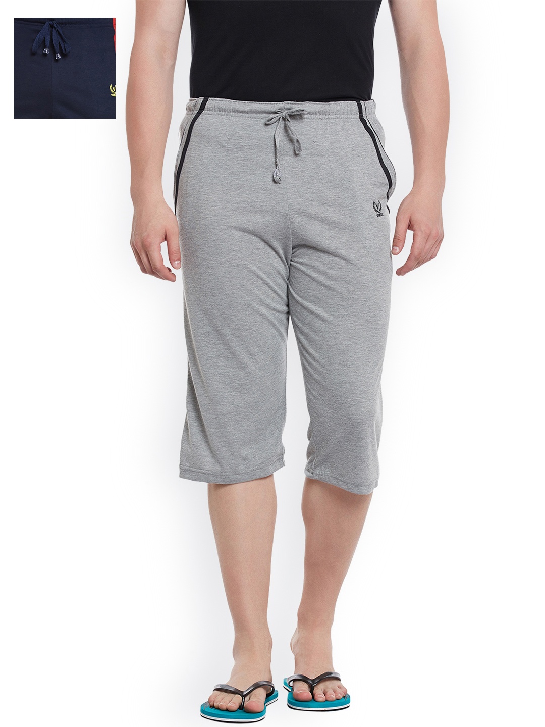 

MACK JONNEY Men Pack of 2 Lounge Shorts C5M_C7N_02, Grey melange