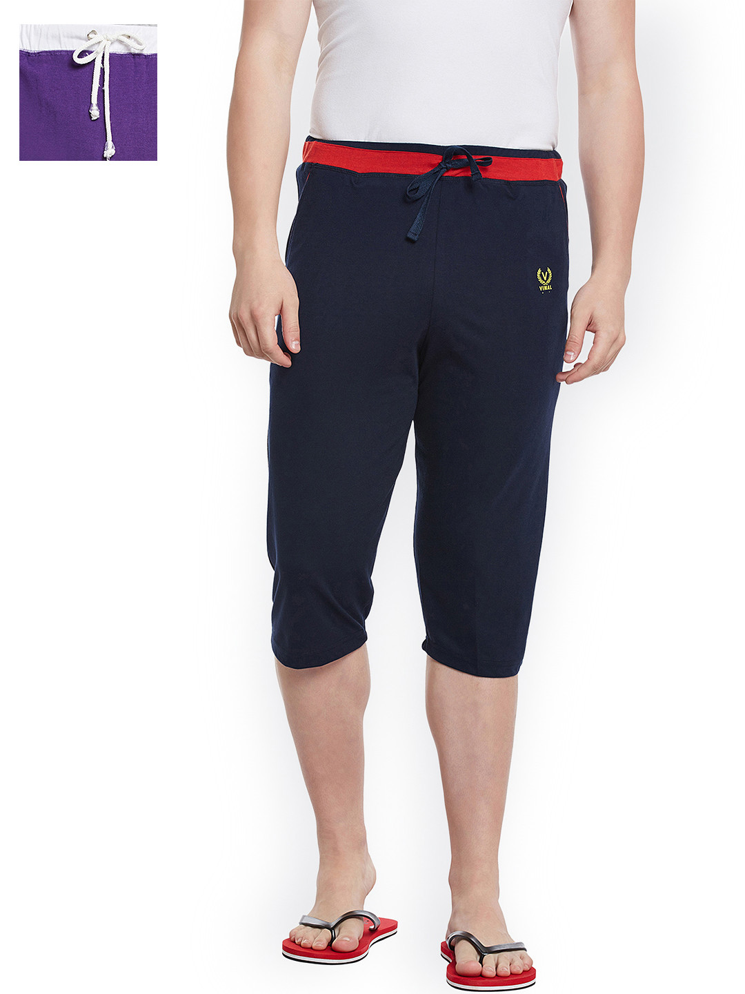 

VIMAL JONNEY Men Pack of 2 Lounge Shorts C8N_C9PU_02, Navy blue