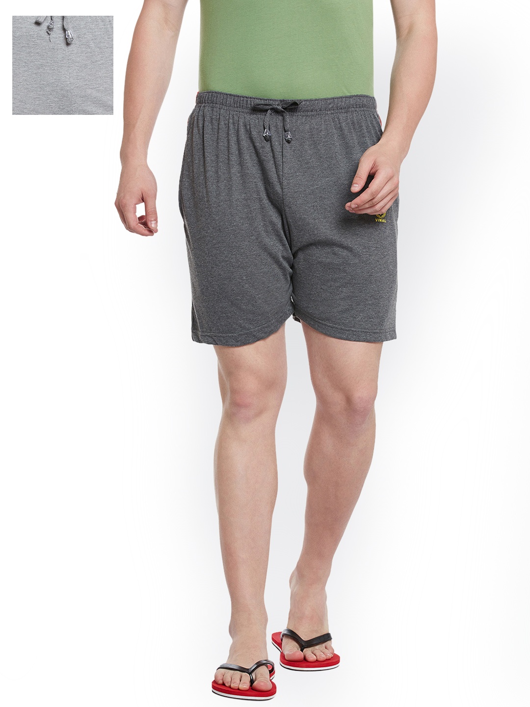 

VIMAL JONNEY Men Set of 2 Grey Lounge Shorts N2A_N2M_02