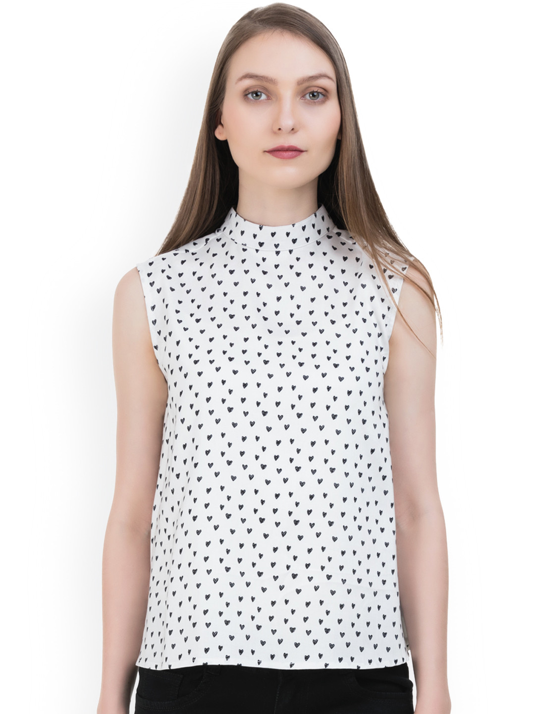 

IDK Women White Printed Top