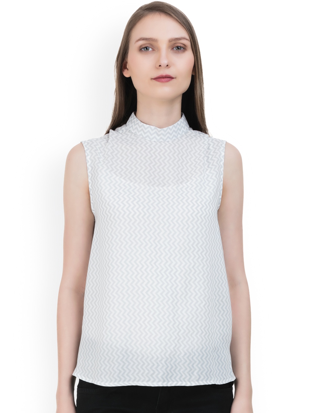 

IDK Women White Printed Top