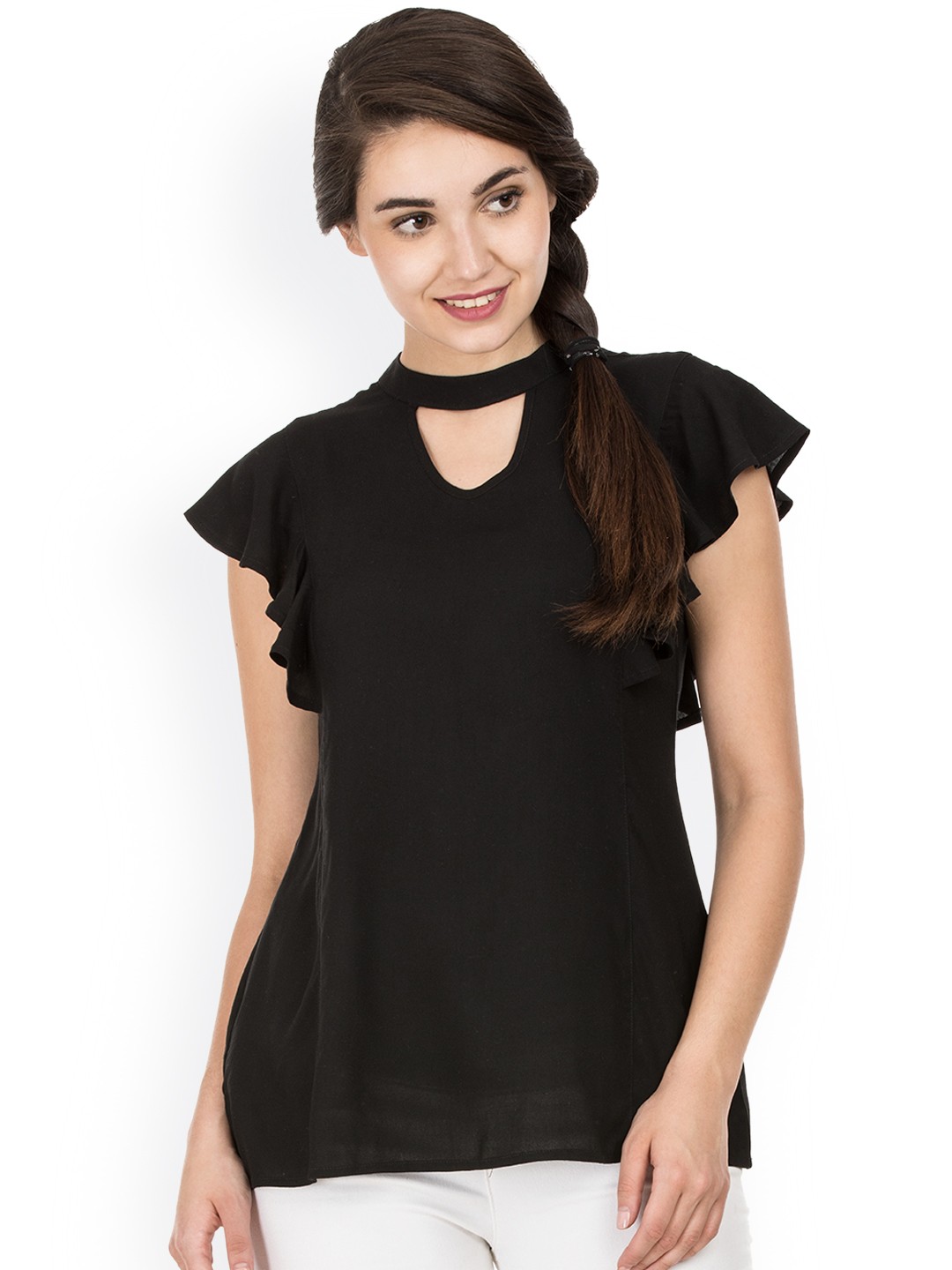 

IDK Women Black Solid Top