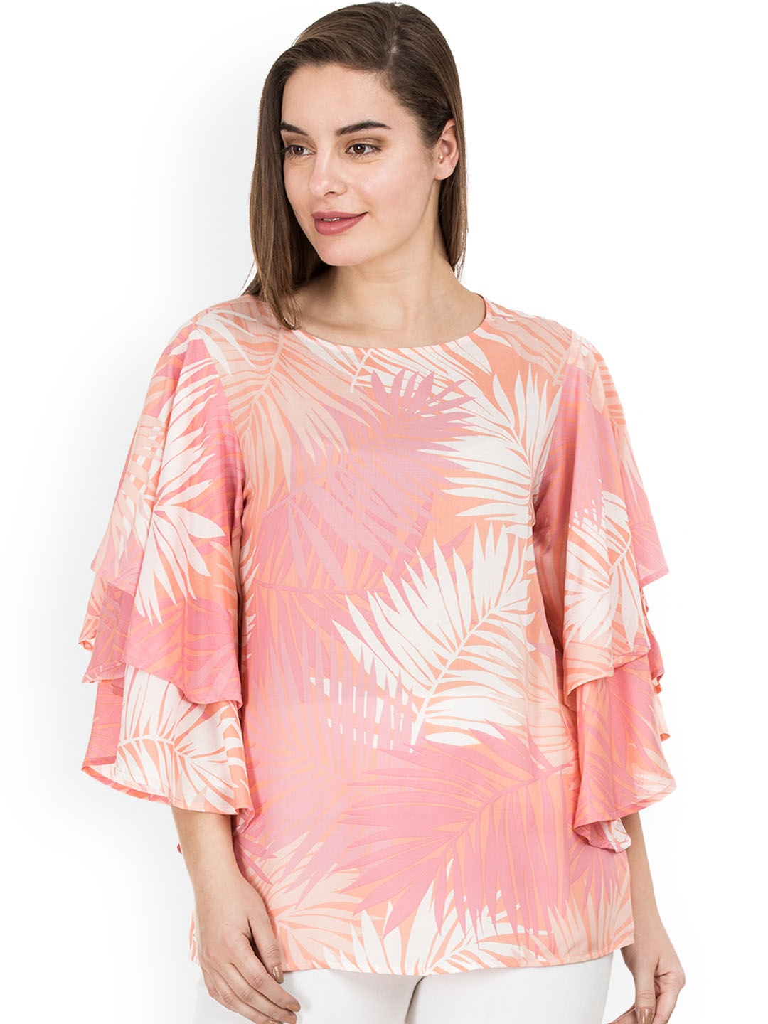 

IDK Women Pink Printed Top