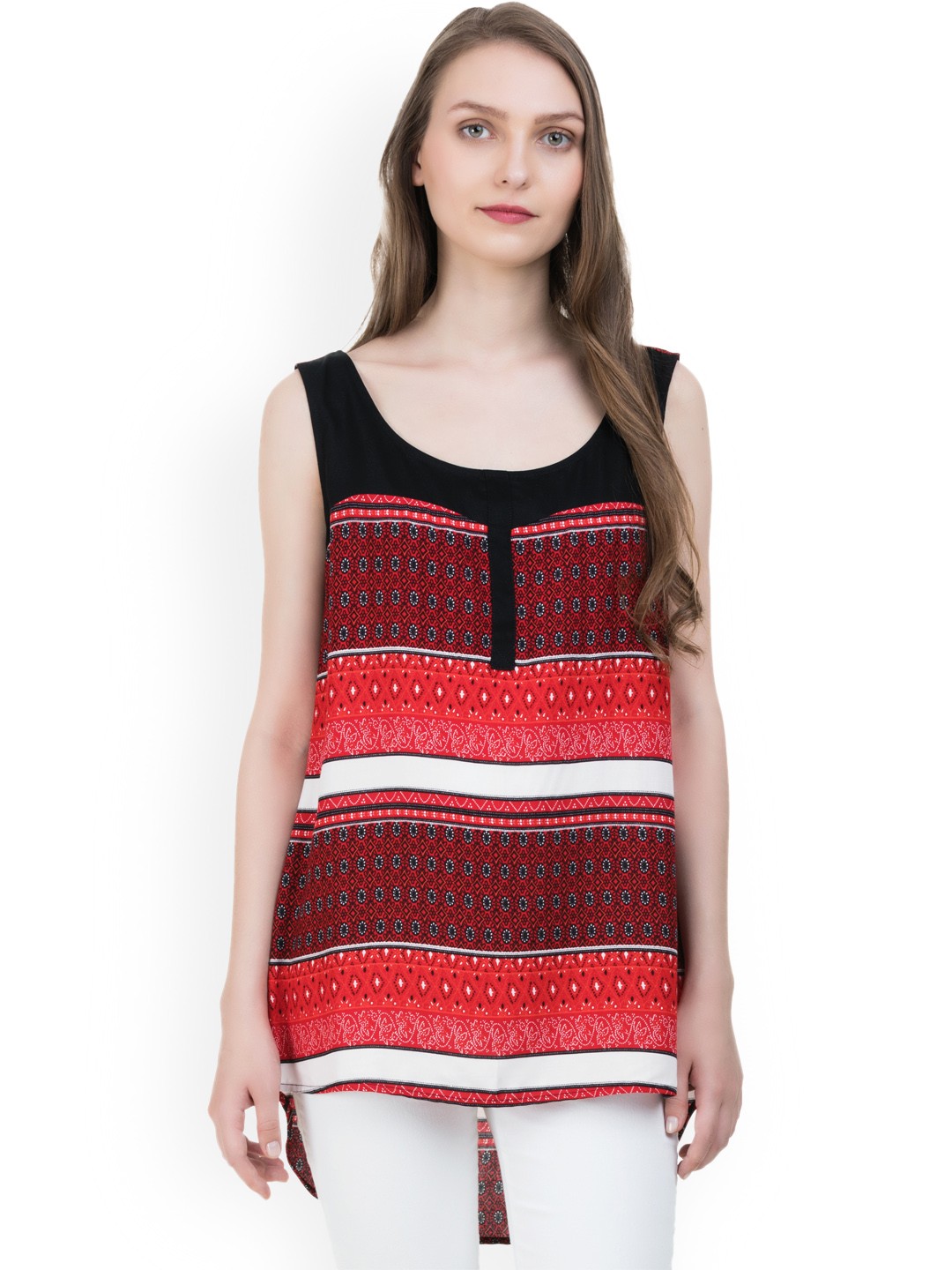 

IDK Women Red Printed Top