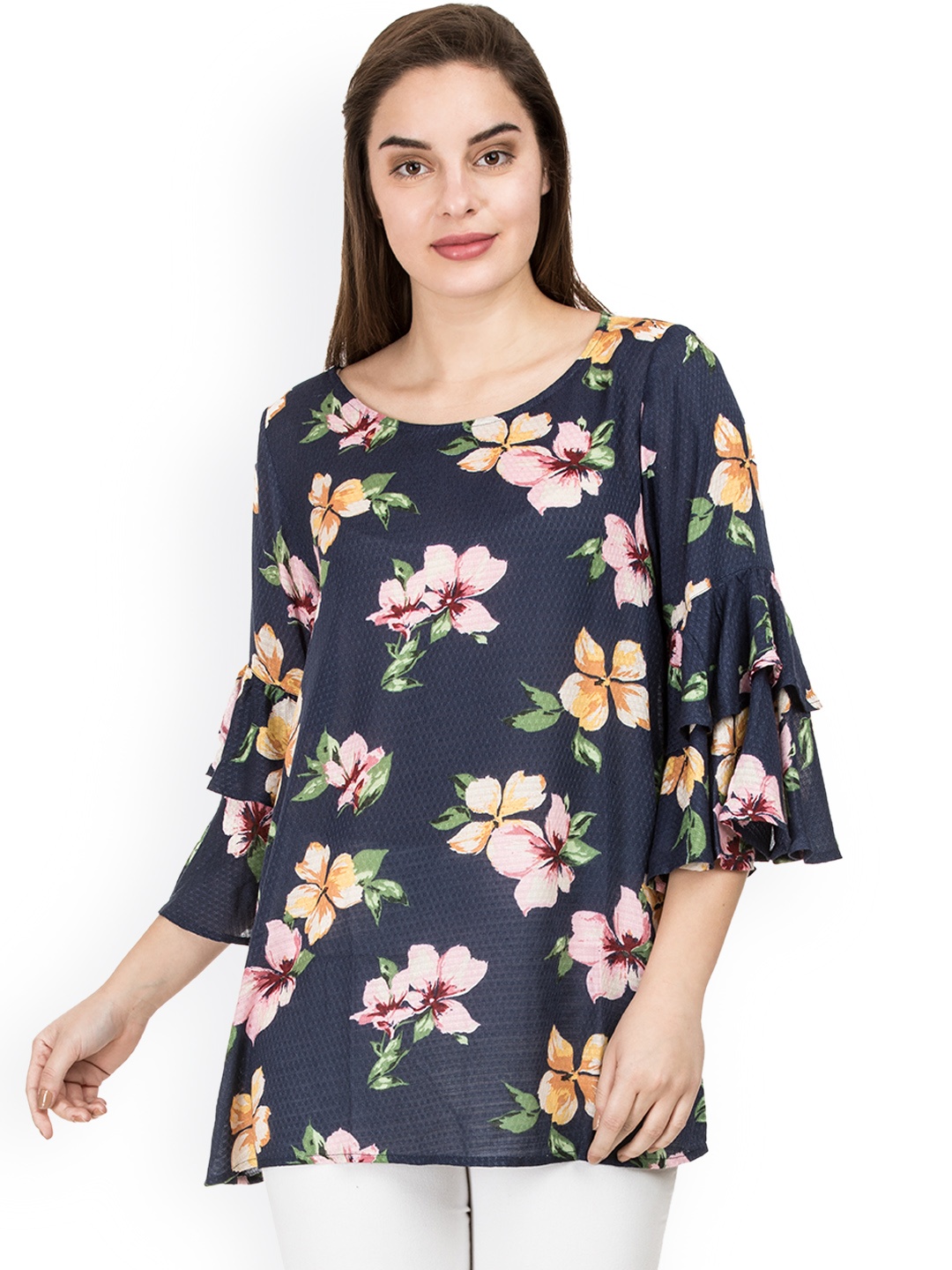 

IDK Women Blue Printed Top