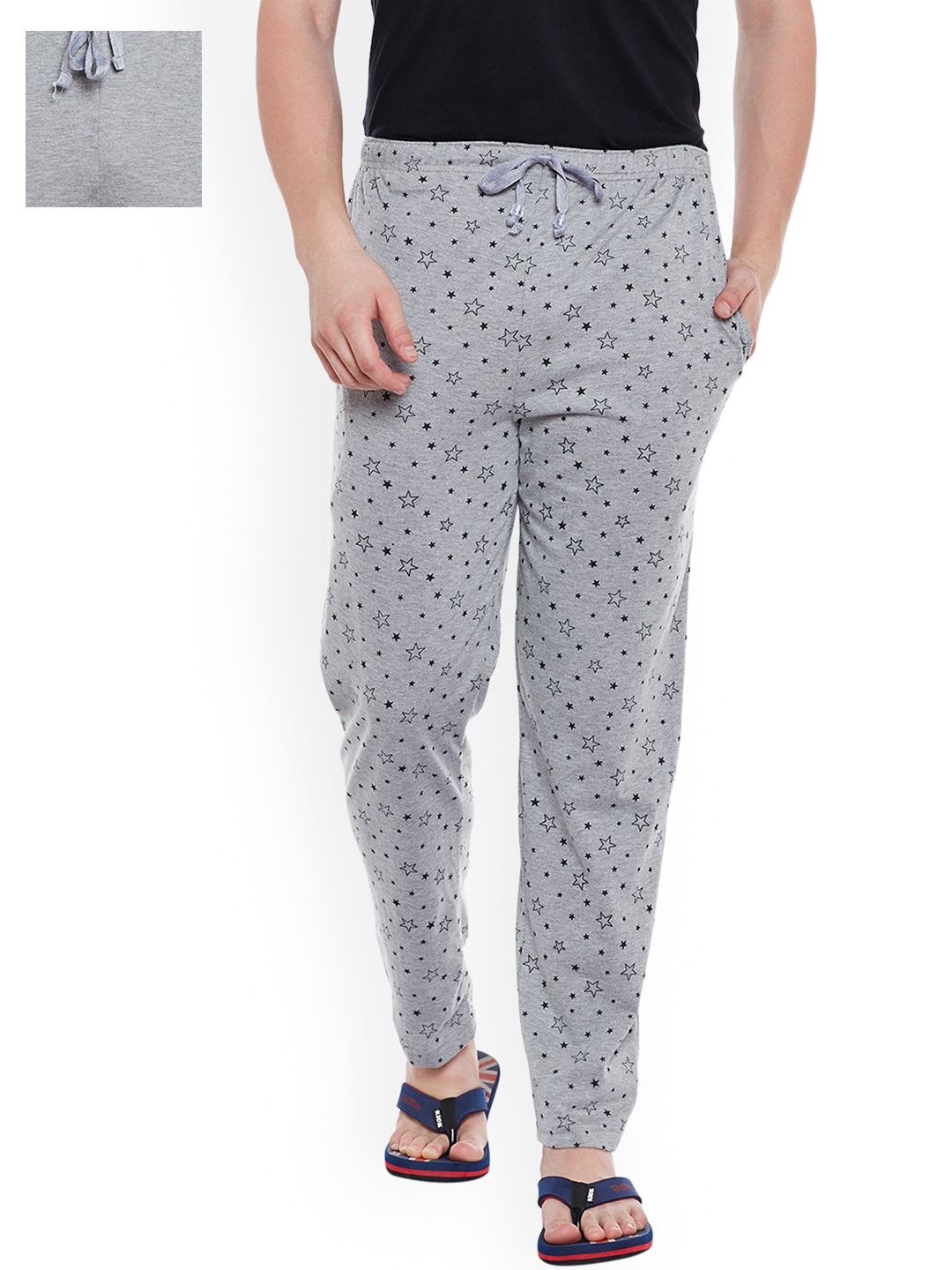 

VIMAL JONNEY Men Pack of 2 Lounge Pants D1PR1M_D8M_02, Grey melange