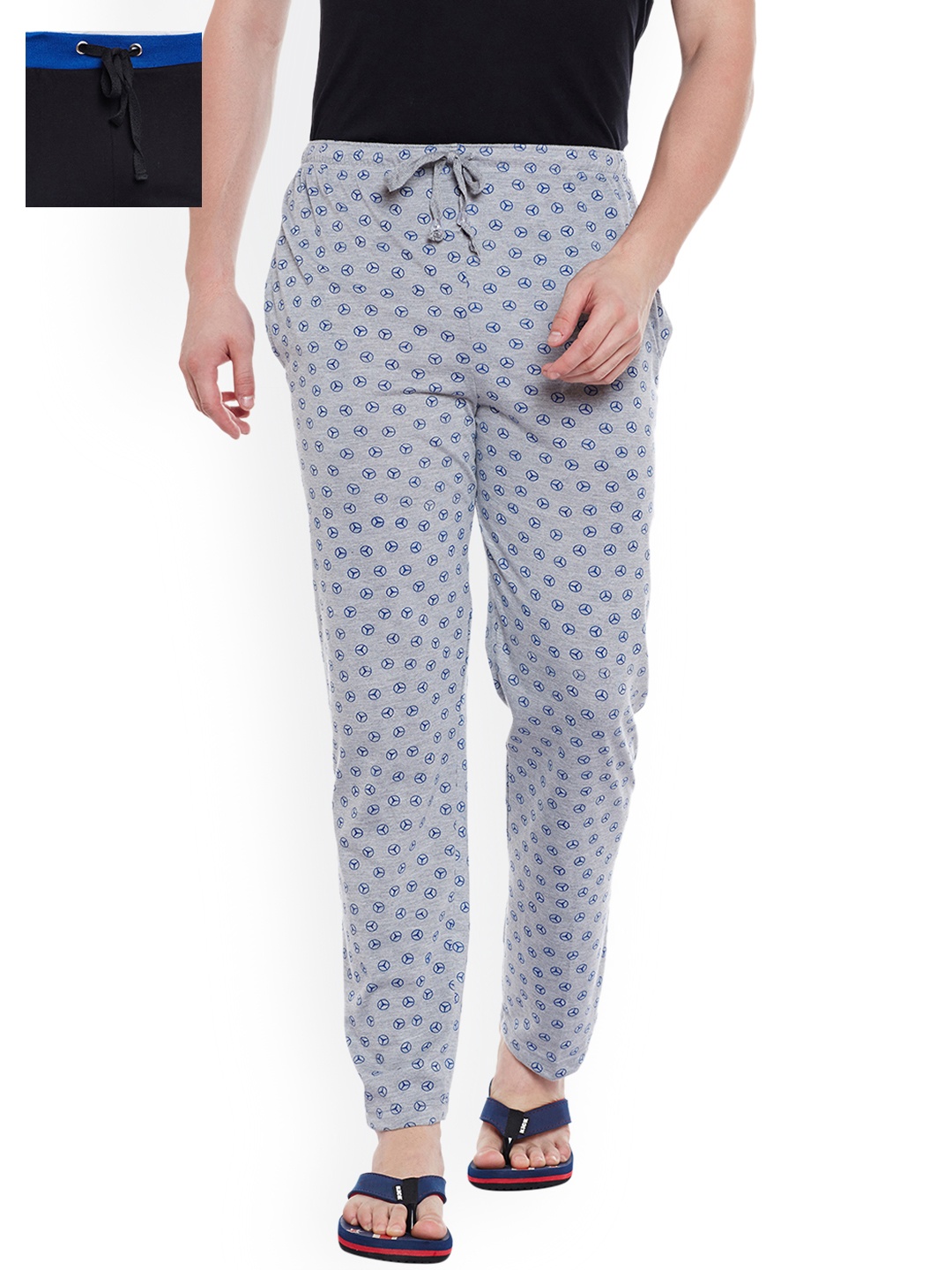 

VIMAL JONNEY Men Pack of 2 Lounge Pants D1PR4M_D9BT_02, Grey melange