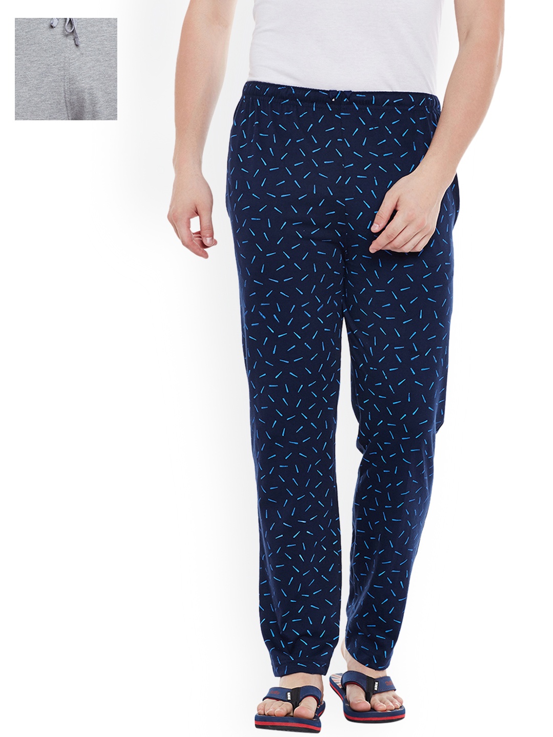 

VIMAL JONNEY Men Pack of 2 Lounge Pants D1PR3N_D10M_2, Navy blue