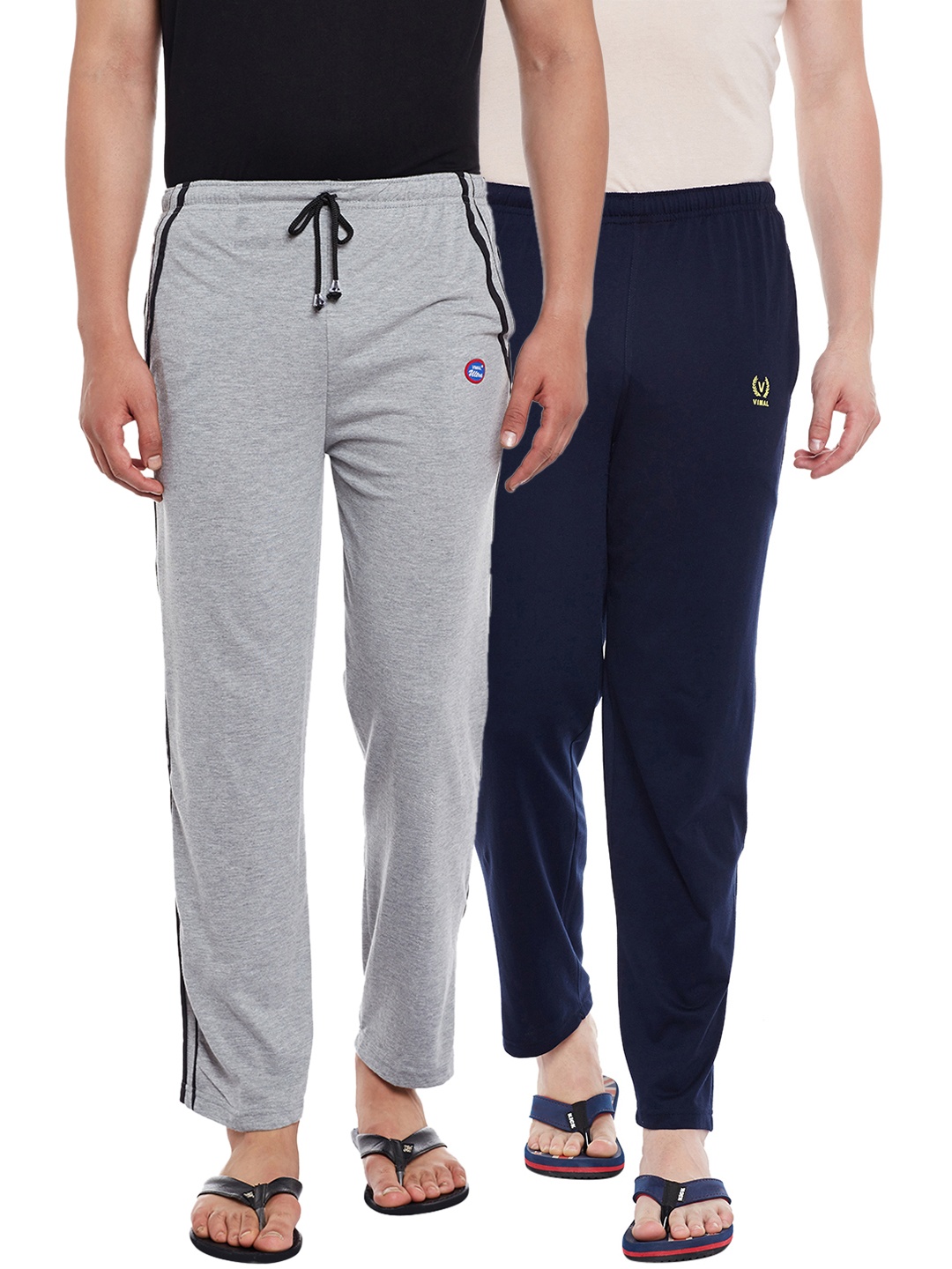 

VIMAL JONNEY Men Pack Of 2 Lounge Pants D10N_D5M_002, Navy blue