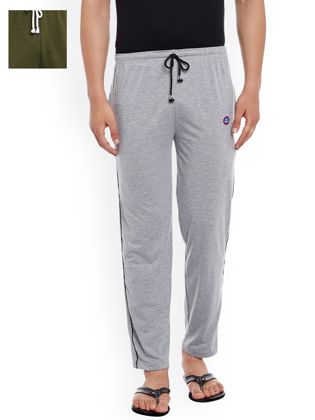

VIMAL JONNEY Men Pack of 2 Lounge Pants D1M_D6OLV_002, Grey melange