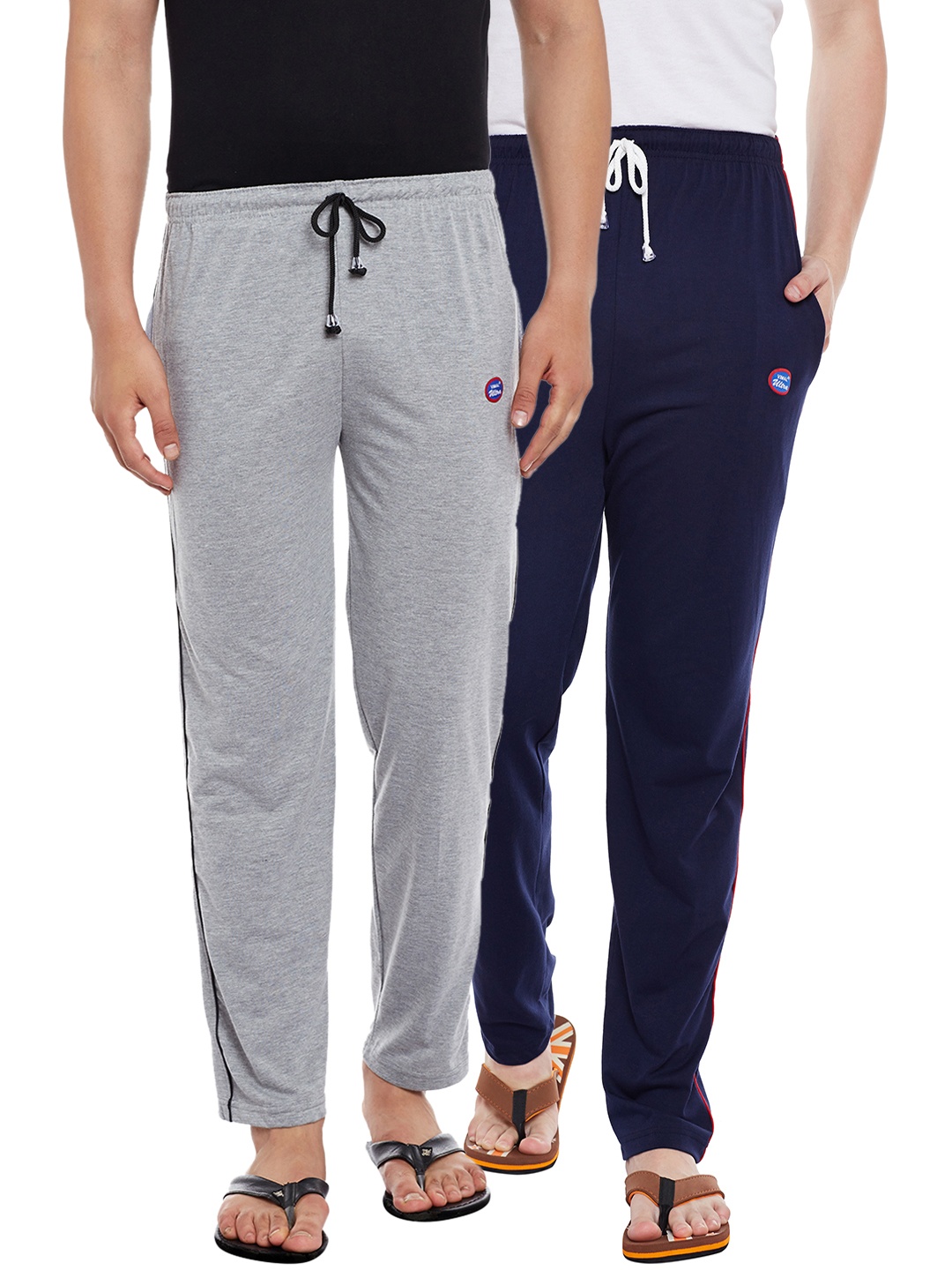 

VIMAL JONNEY Men Pack Of 2 Track Pants D1M_D1N_002, Grey melange