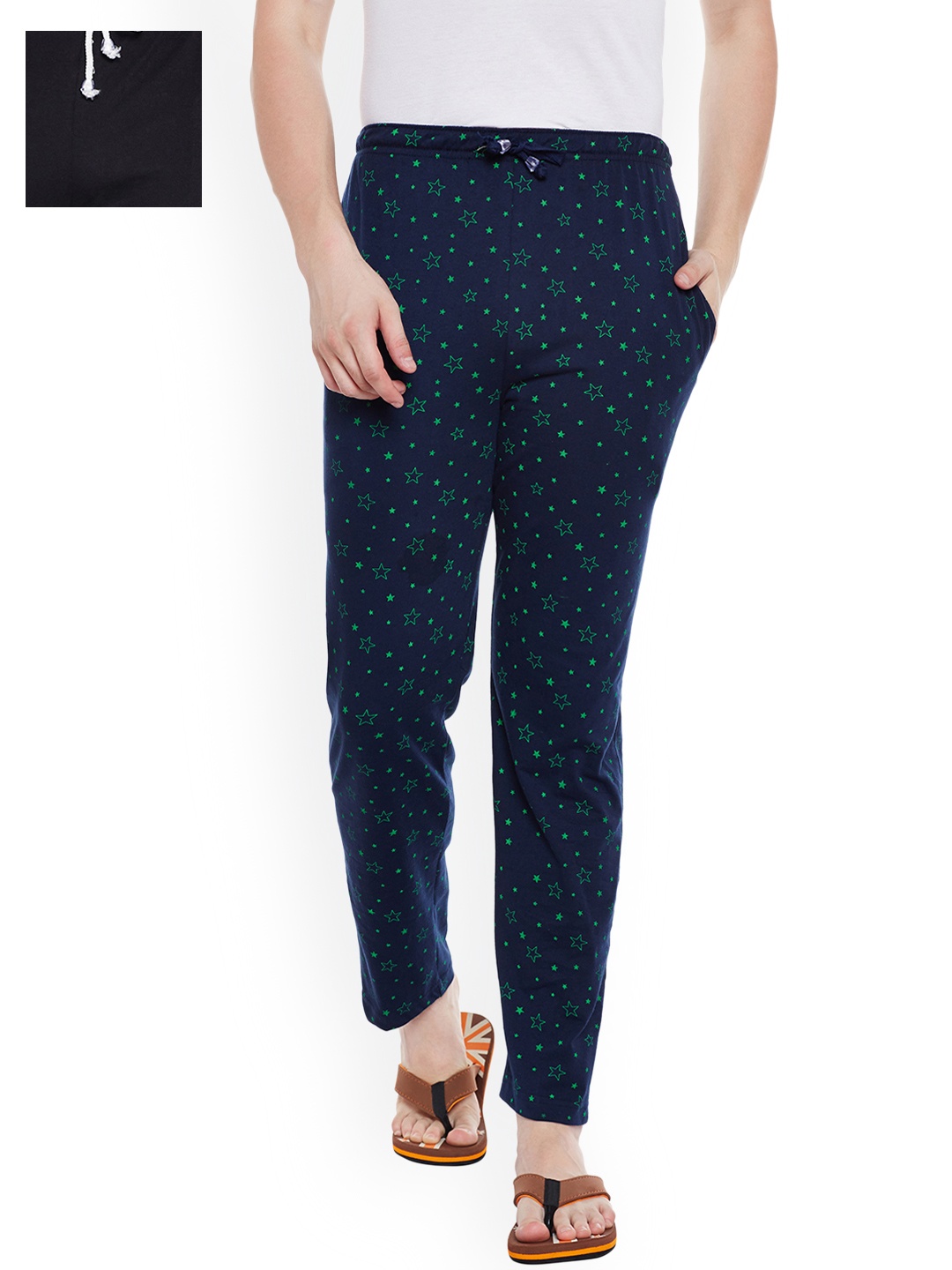 

VIMAL JONNEY Men Pack of 2 Lounge Pants D1PR1N_D5B_02, Navy blue