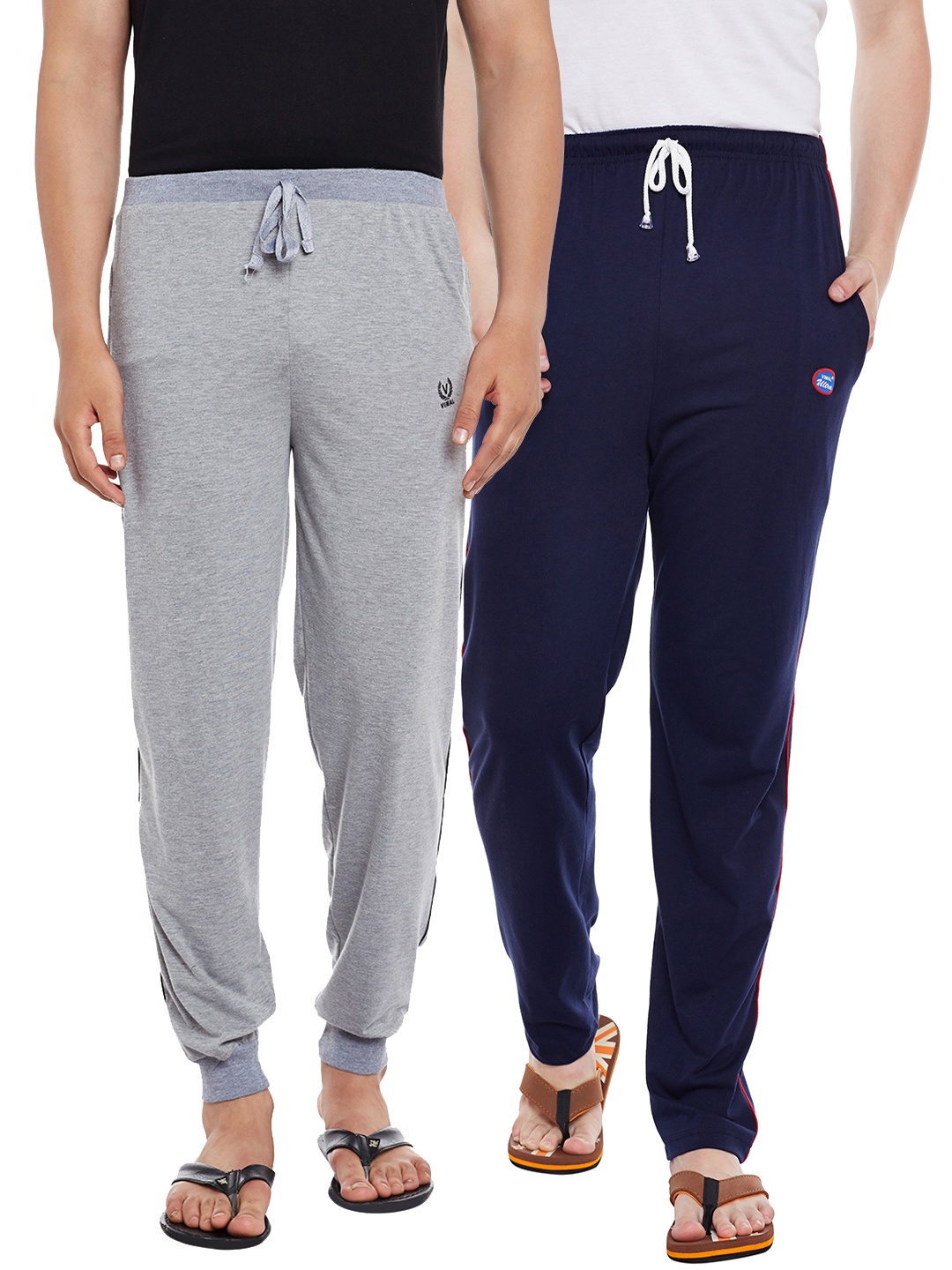 

VIMAL JONNEY Men Pack Of 2 Lounge Pants Combo_D1ND8M, Navy blue