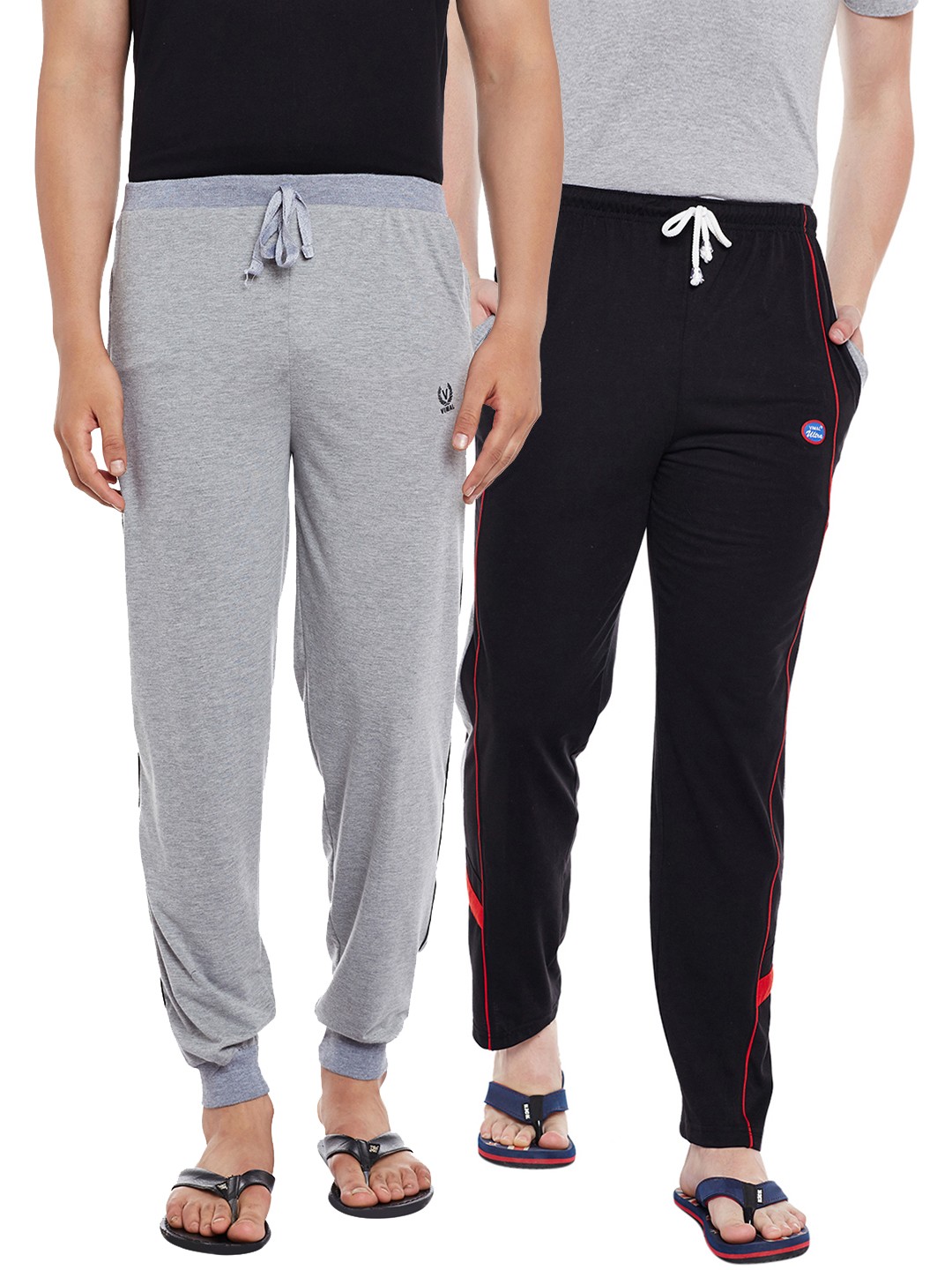 

VIMAL JONNEY Men Pack Of 2 Lounge Pants Combo_D7BD8M, Black